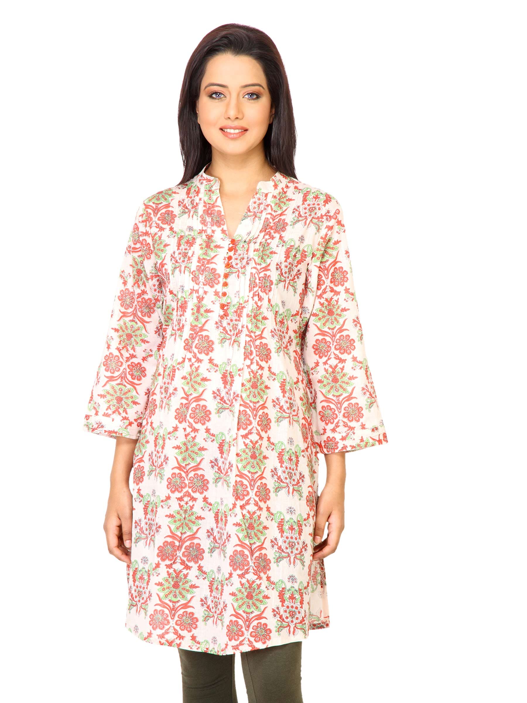 Diva Women Printed Cream Kurta