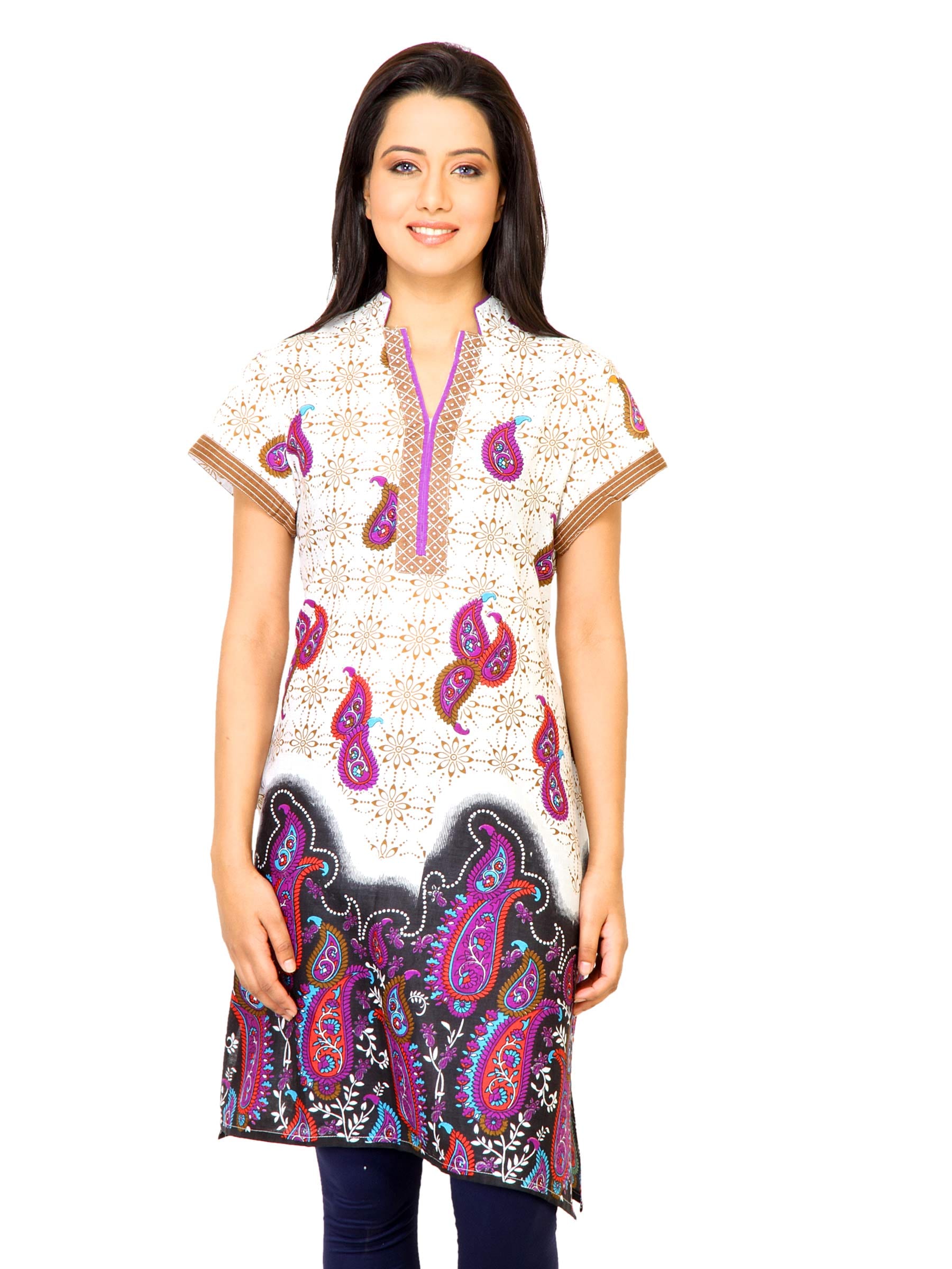 Diva Women Printed White Kurta