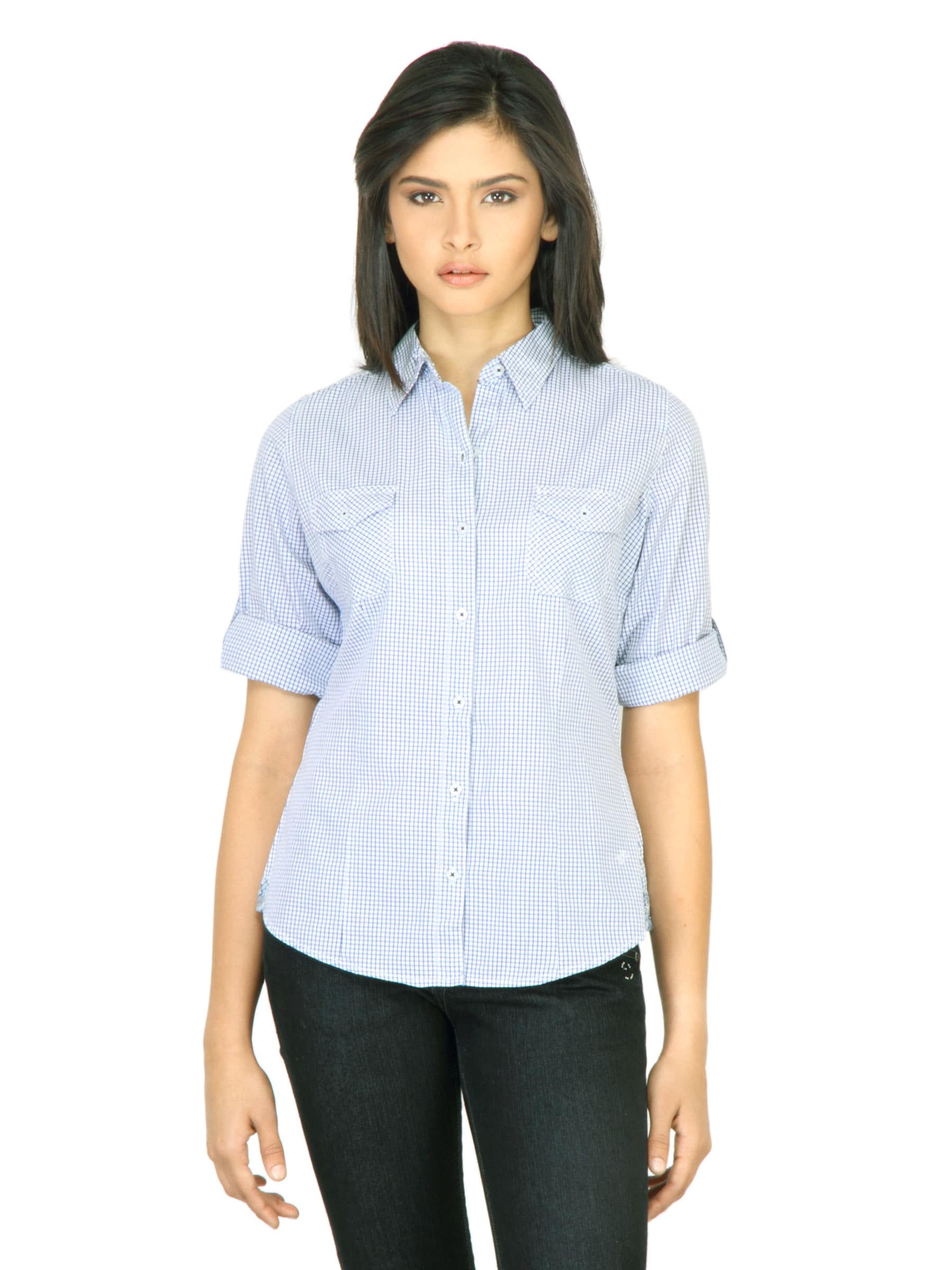 Wrangler Women Double Blue Shirt