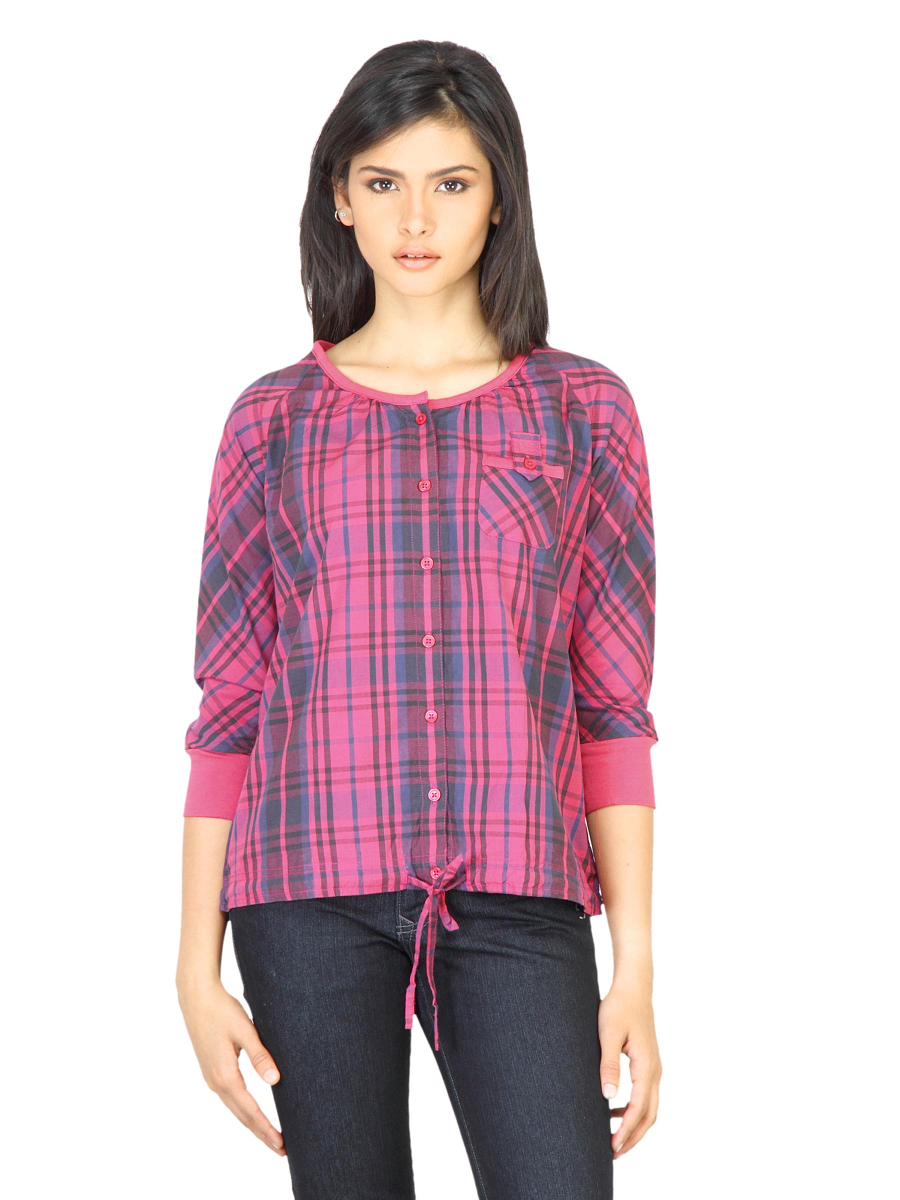 Wrangler Women Ribbed Red Top