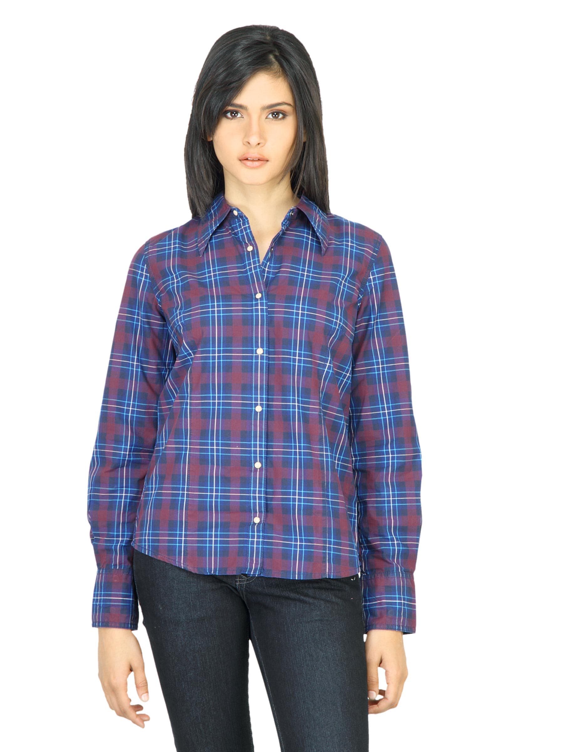 Wrangler Women Classic Blue Check Shirt