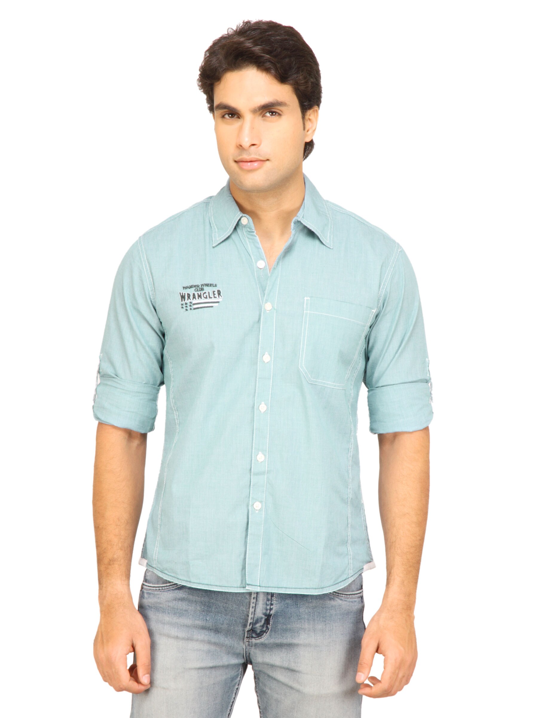 Wrangler Men Check Green Shirt