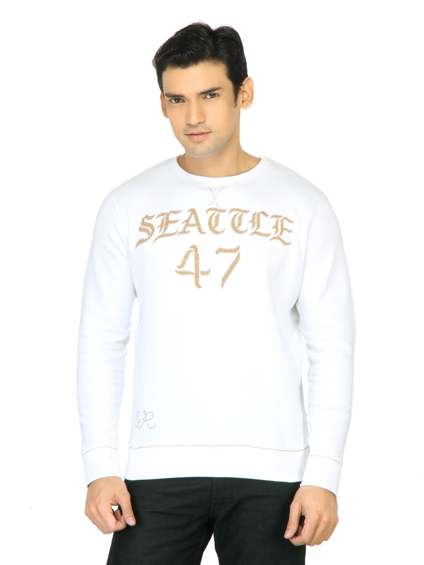 Wrangler Men Seattle Embro White Sweatshirt