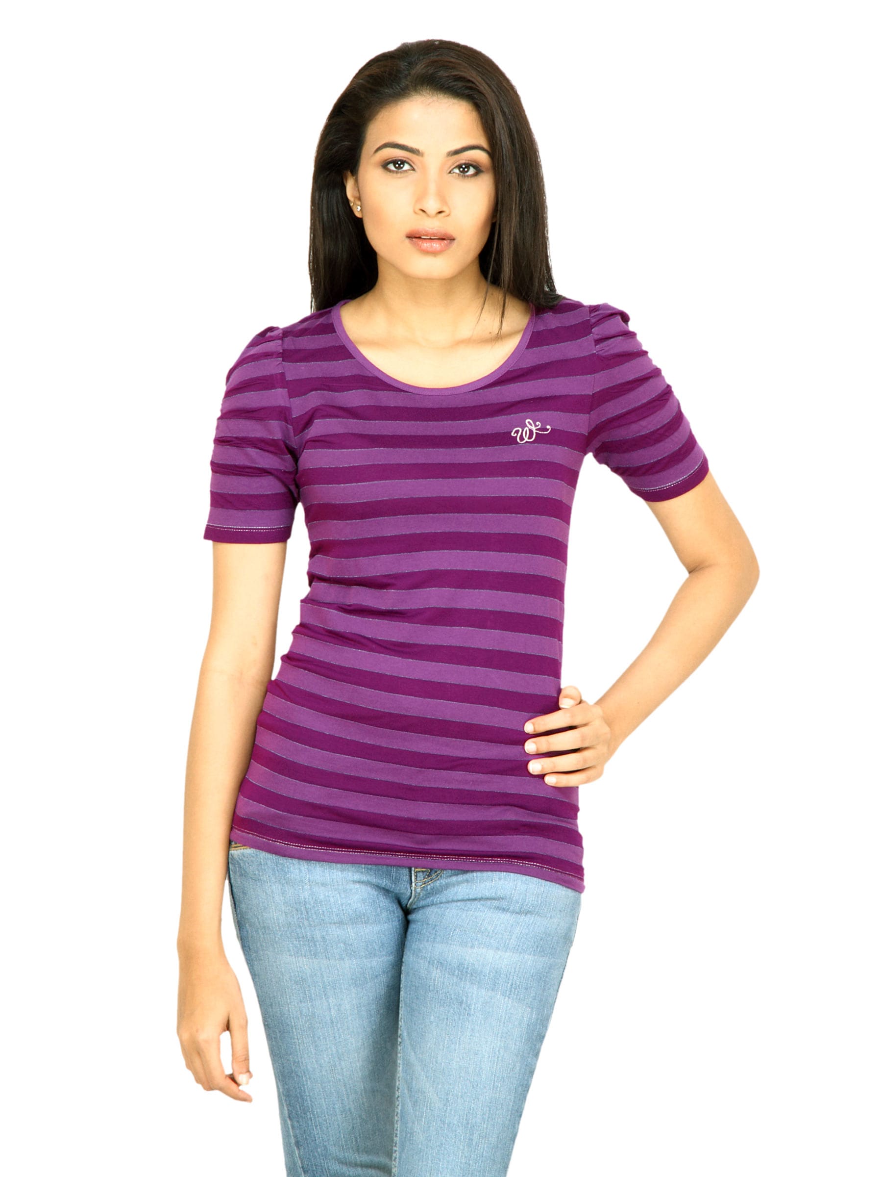 Wrangler Women Striped Purple Top