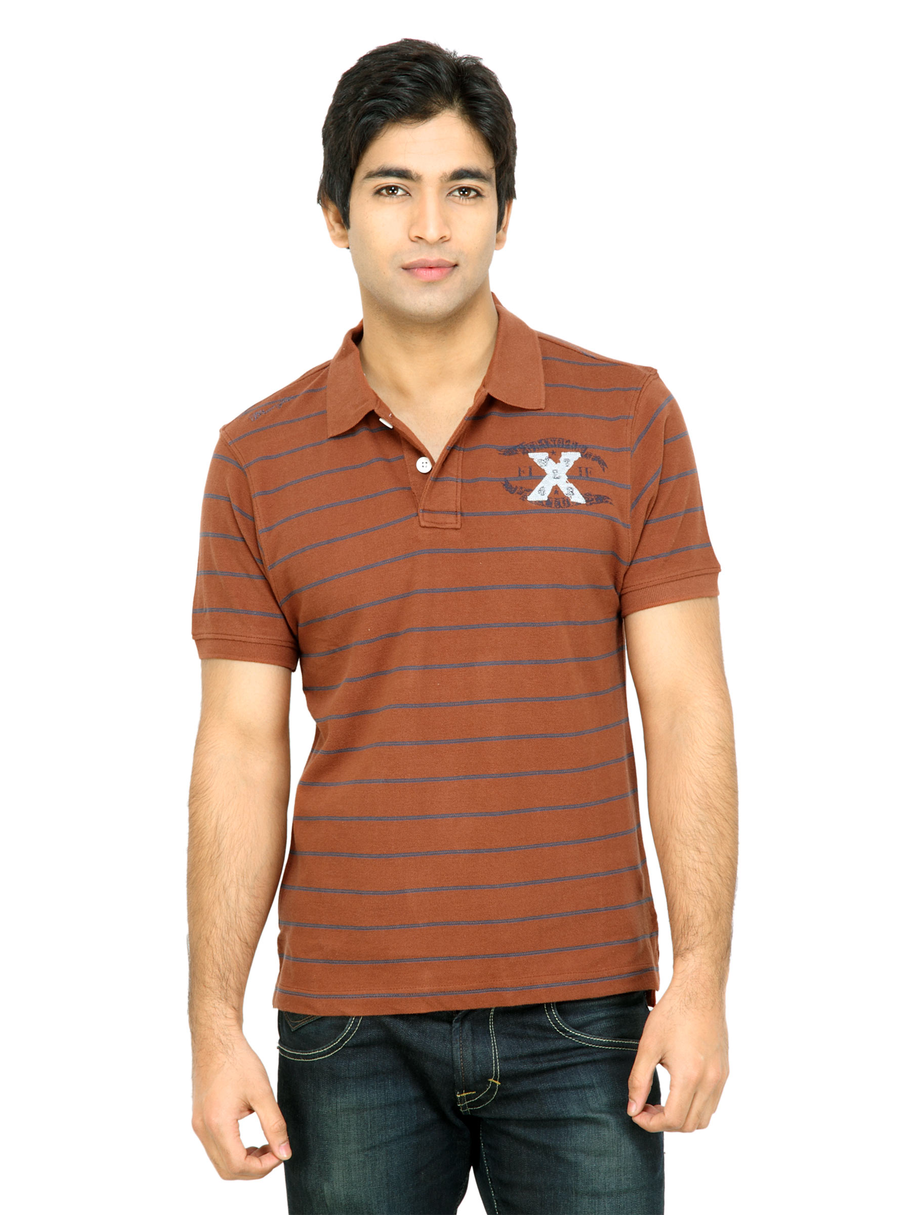 Wrangler Men Rust Polo T-Shirt