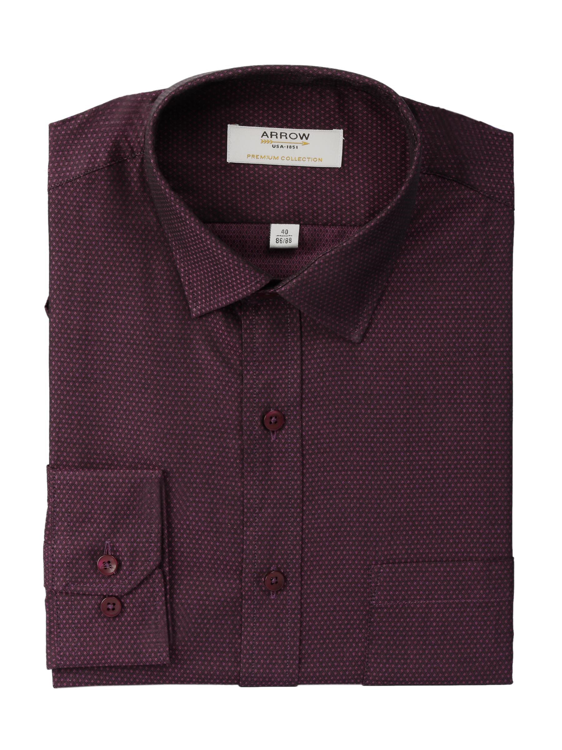 Arrow Men Solid Purple Slim Fit Shirt