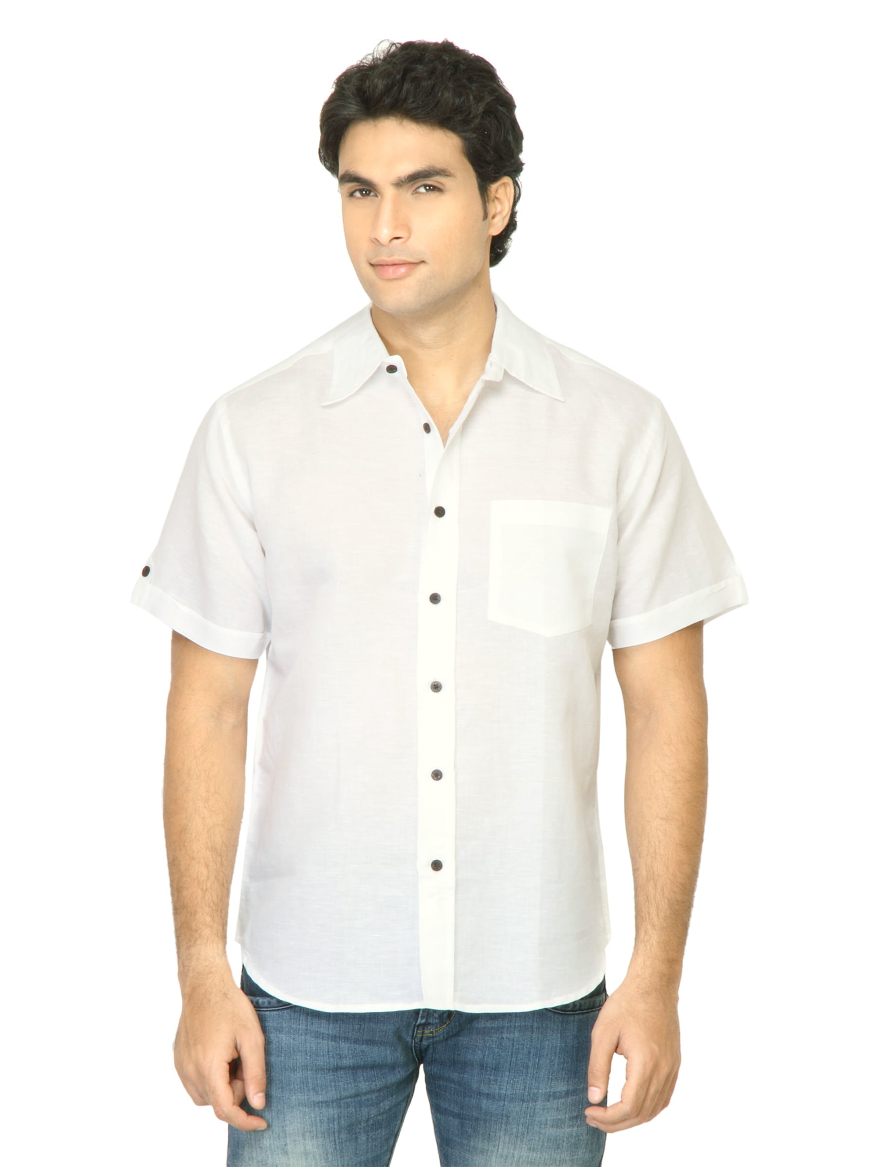 Mother Earth Men Solid White Shirt