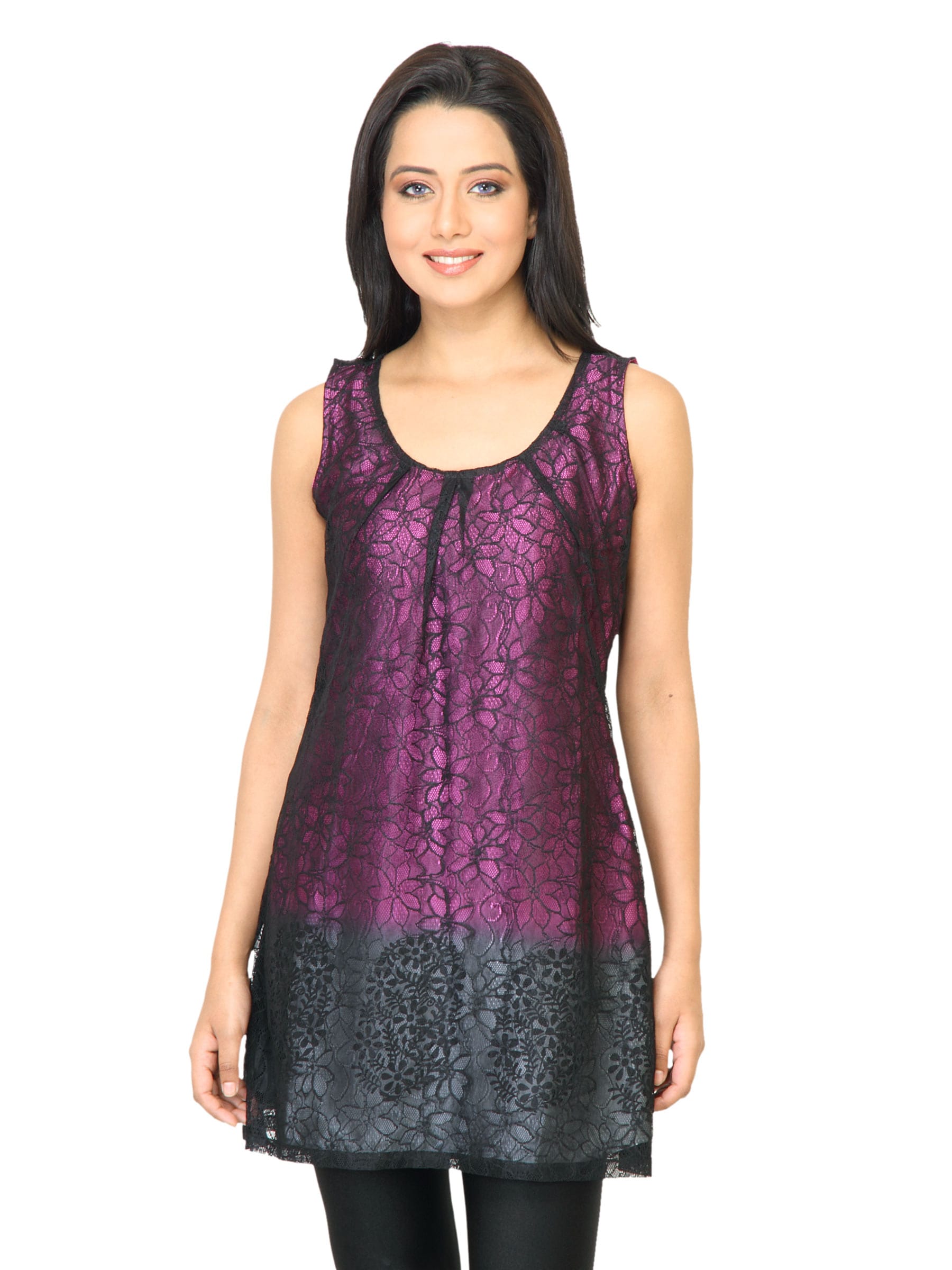 Scullers For Her Women Solid Purple Tunic