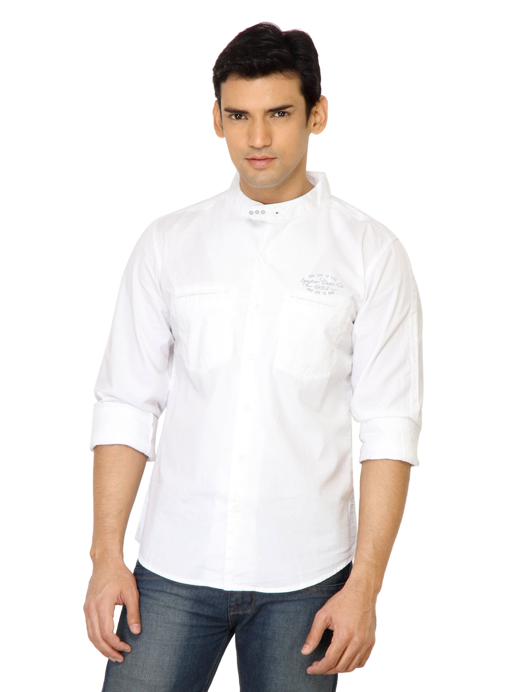 Spykar Men Printed White Shirt