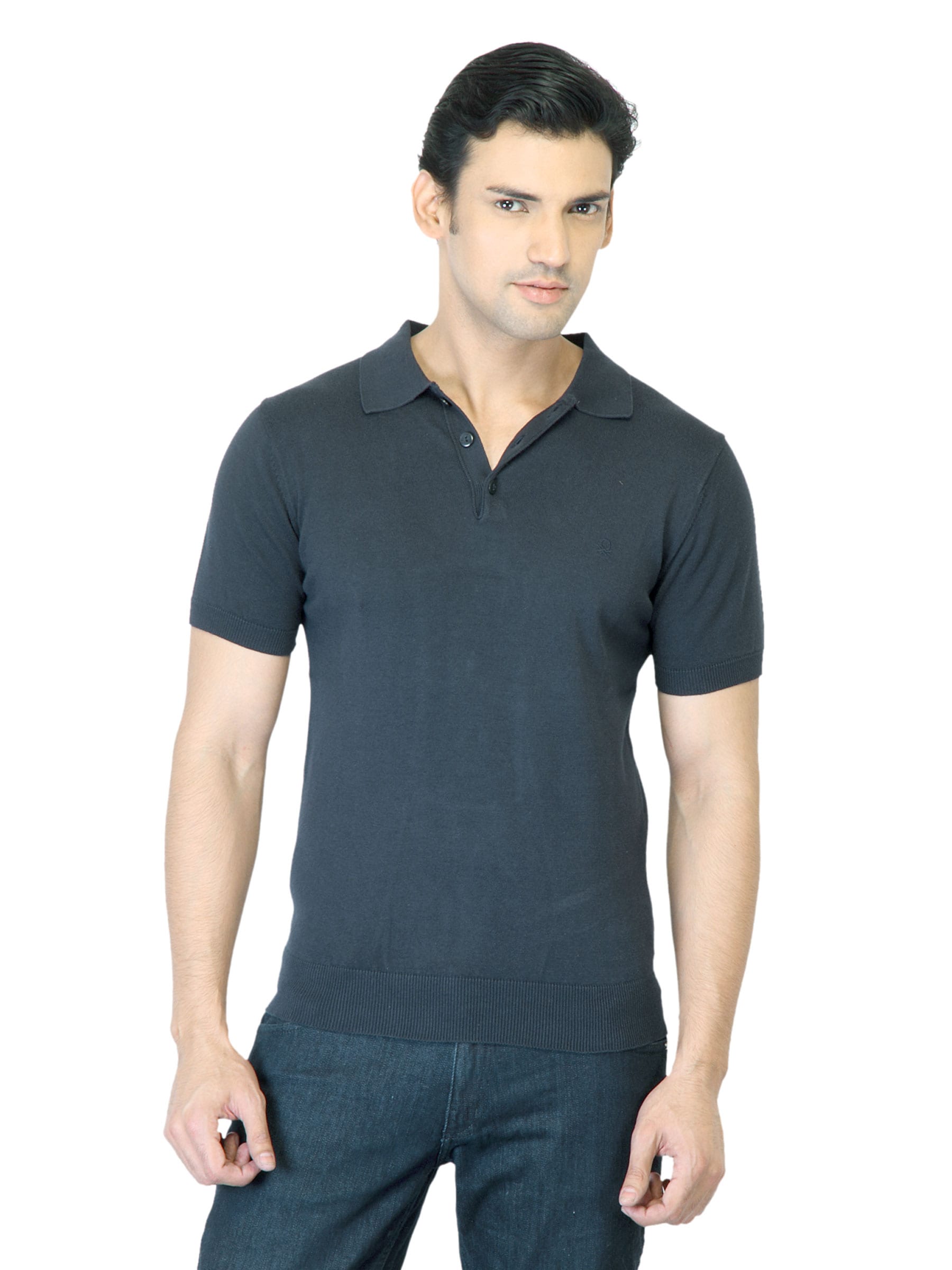 United Colors of Benetton Men Navy Blue T-shirt