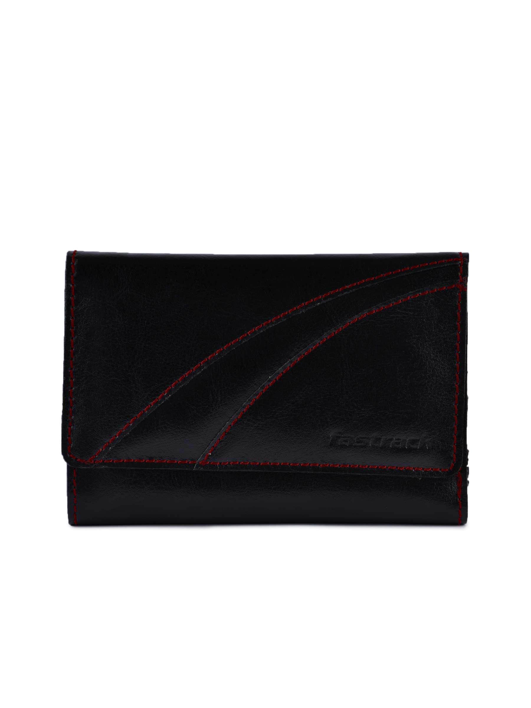 Fastrack Women Leather Black Wallet