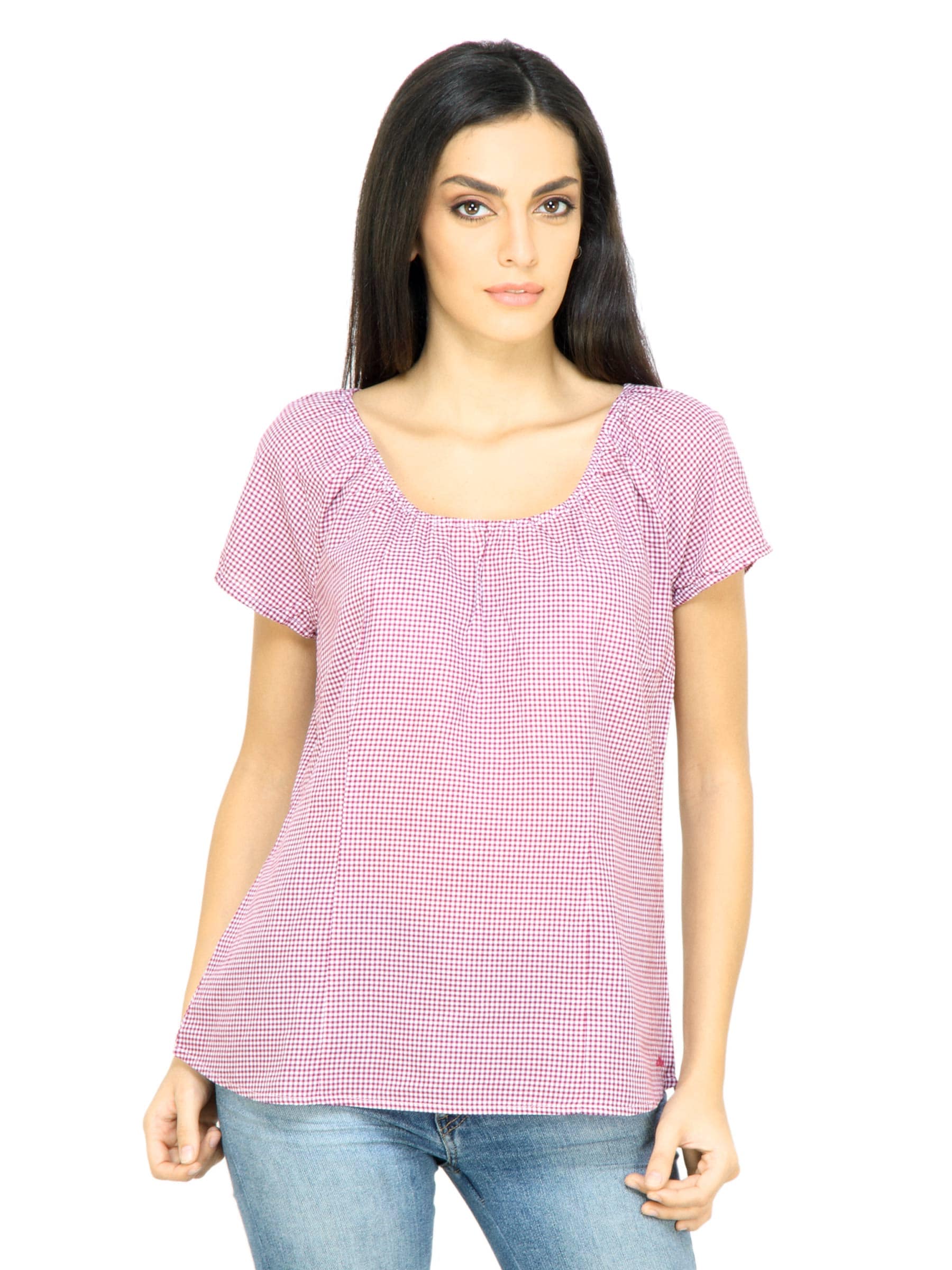 s.Oliver Women Check Purple Top