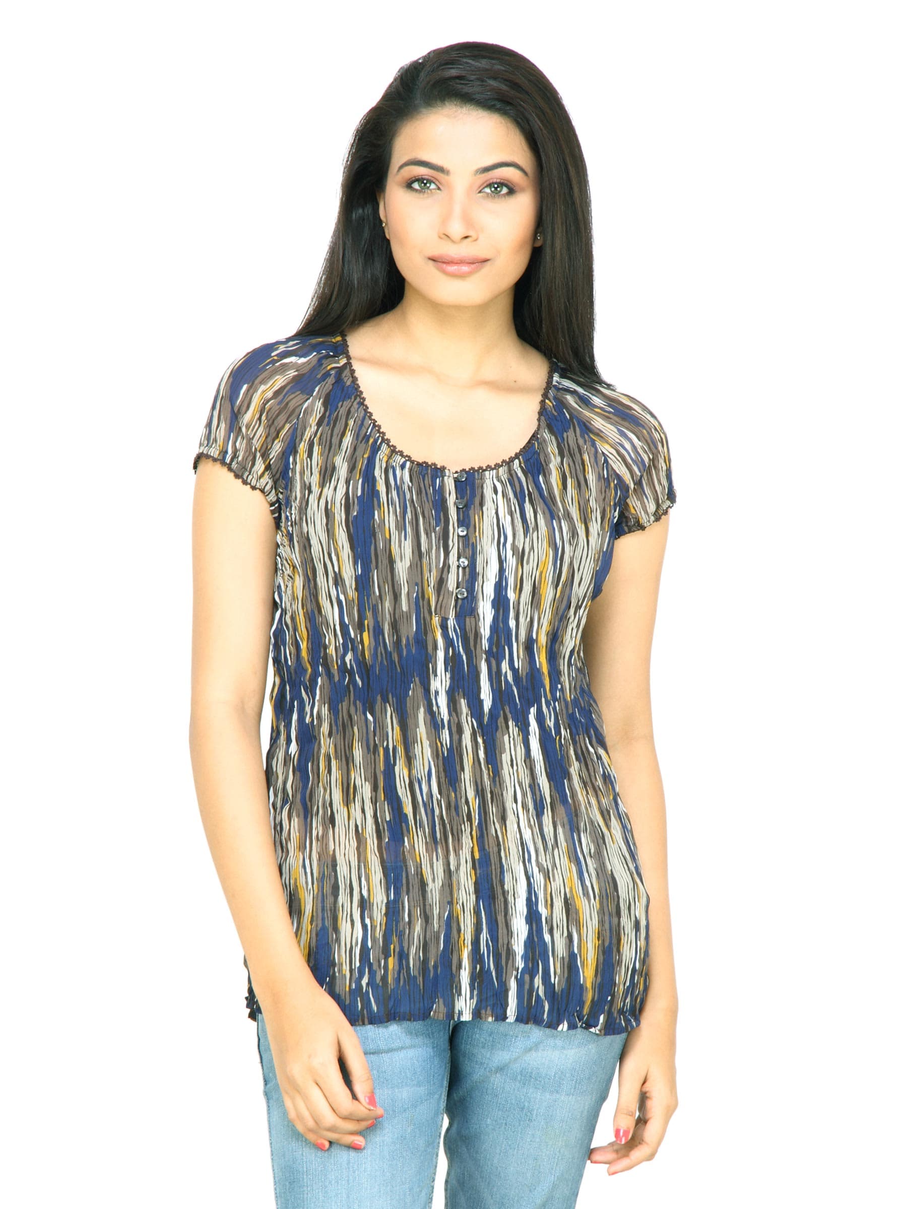 s.Oliver Women Printed Blue Top