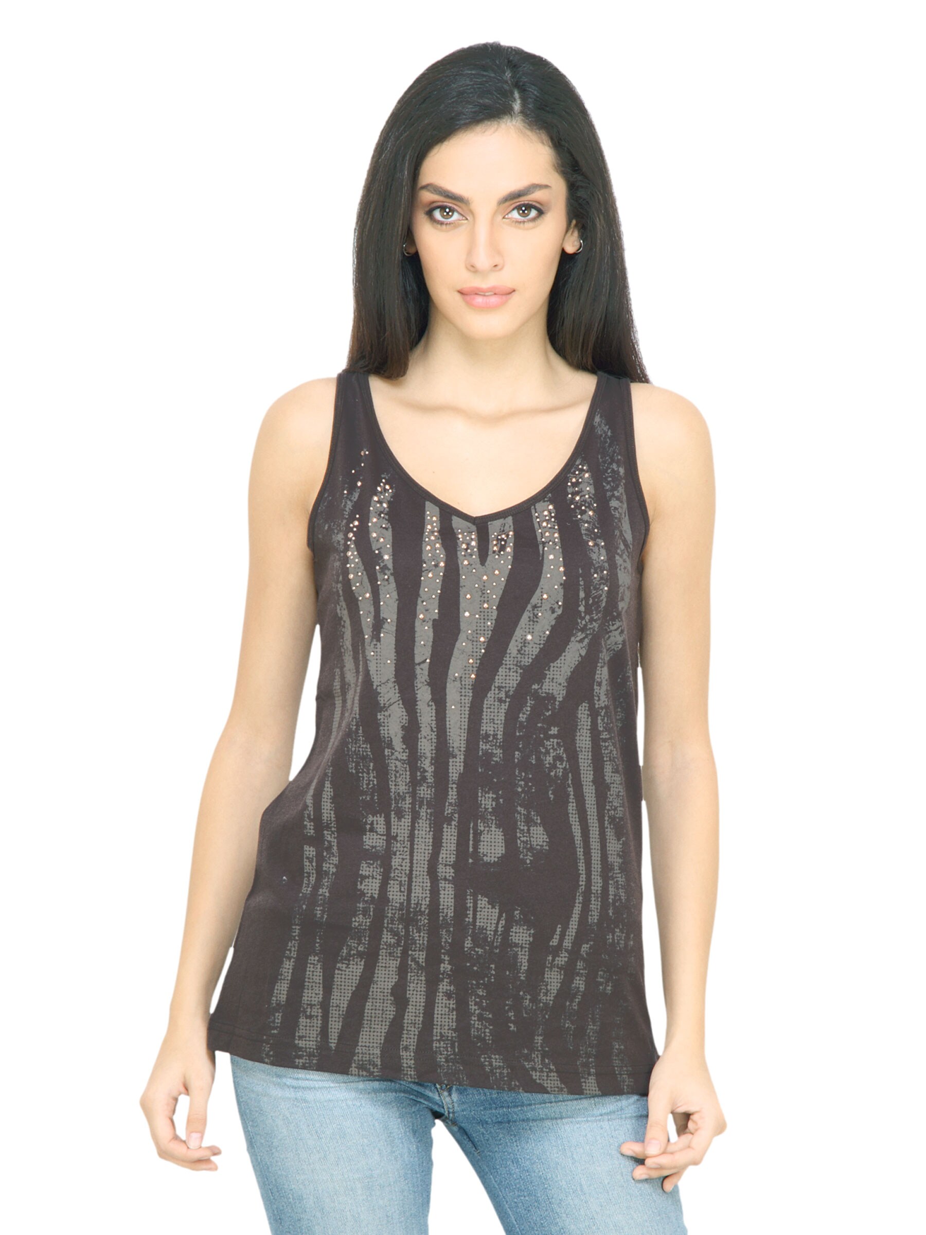 s.Oliver Women Printed Brown Top