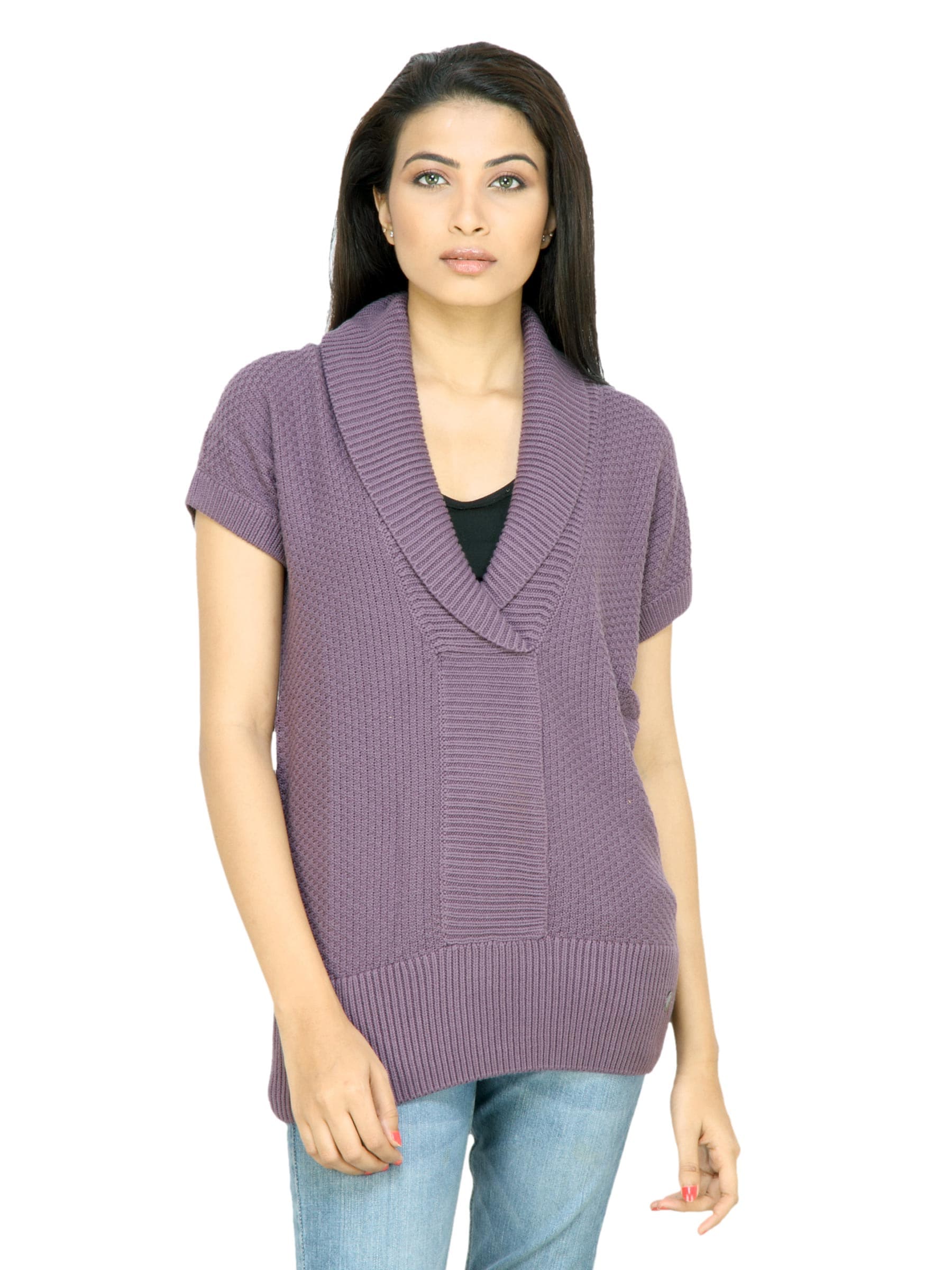 s.Oliver Women Solid Purple Sweater