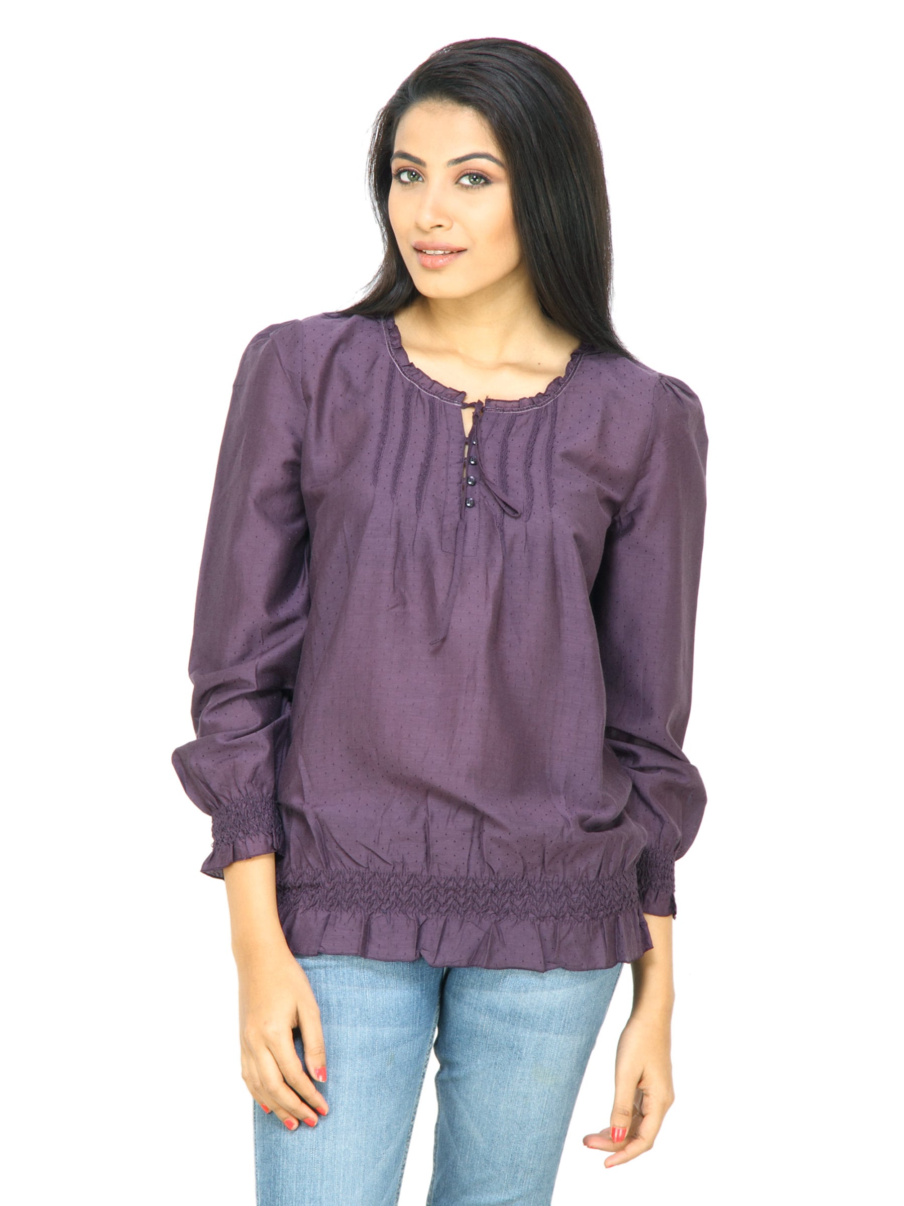 s.Oliver Women Solid Purple Top