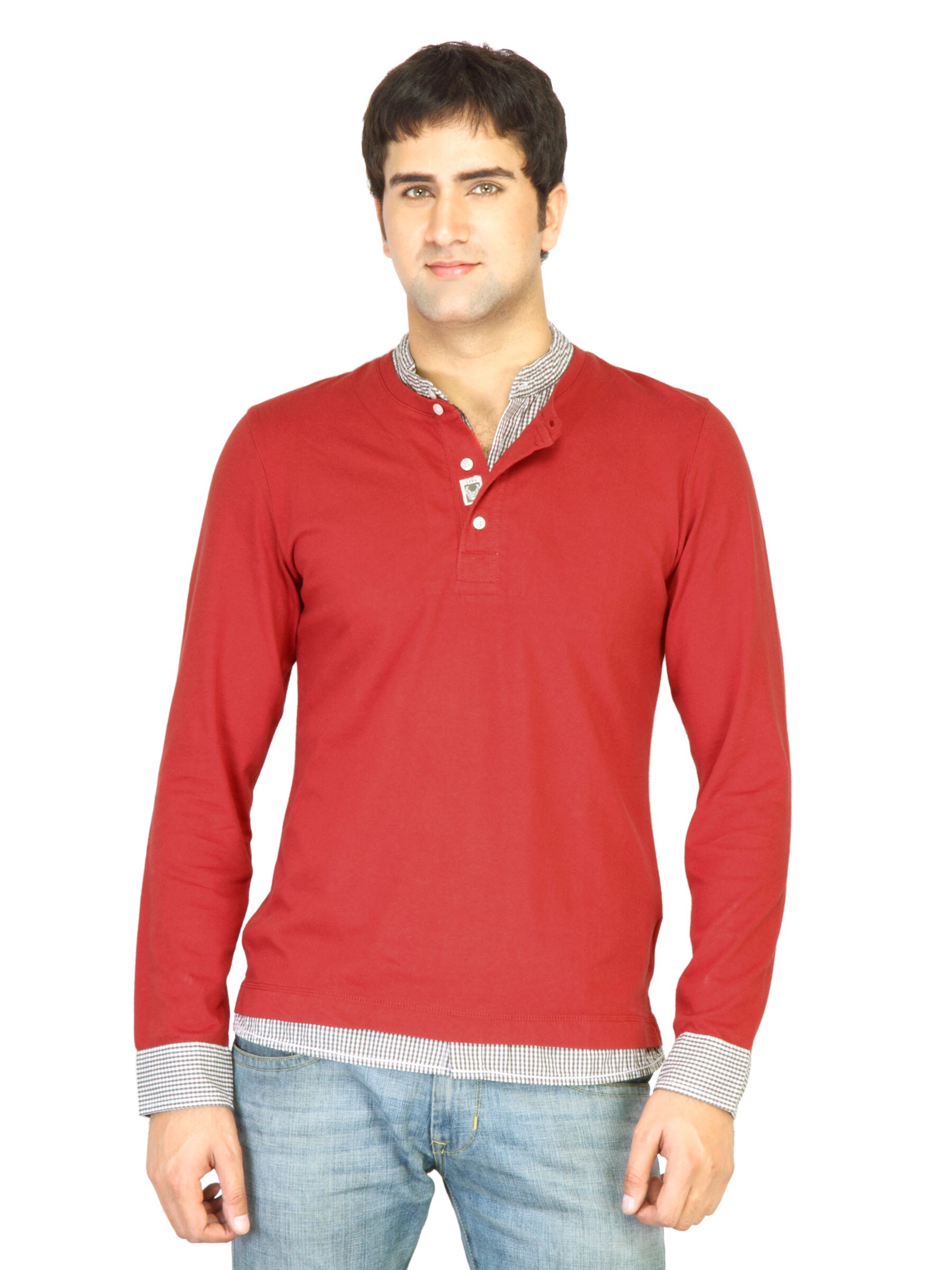 s.Oliver Men Red Printed T-shirt