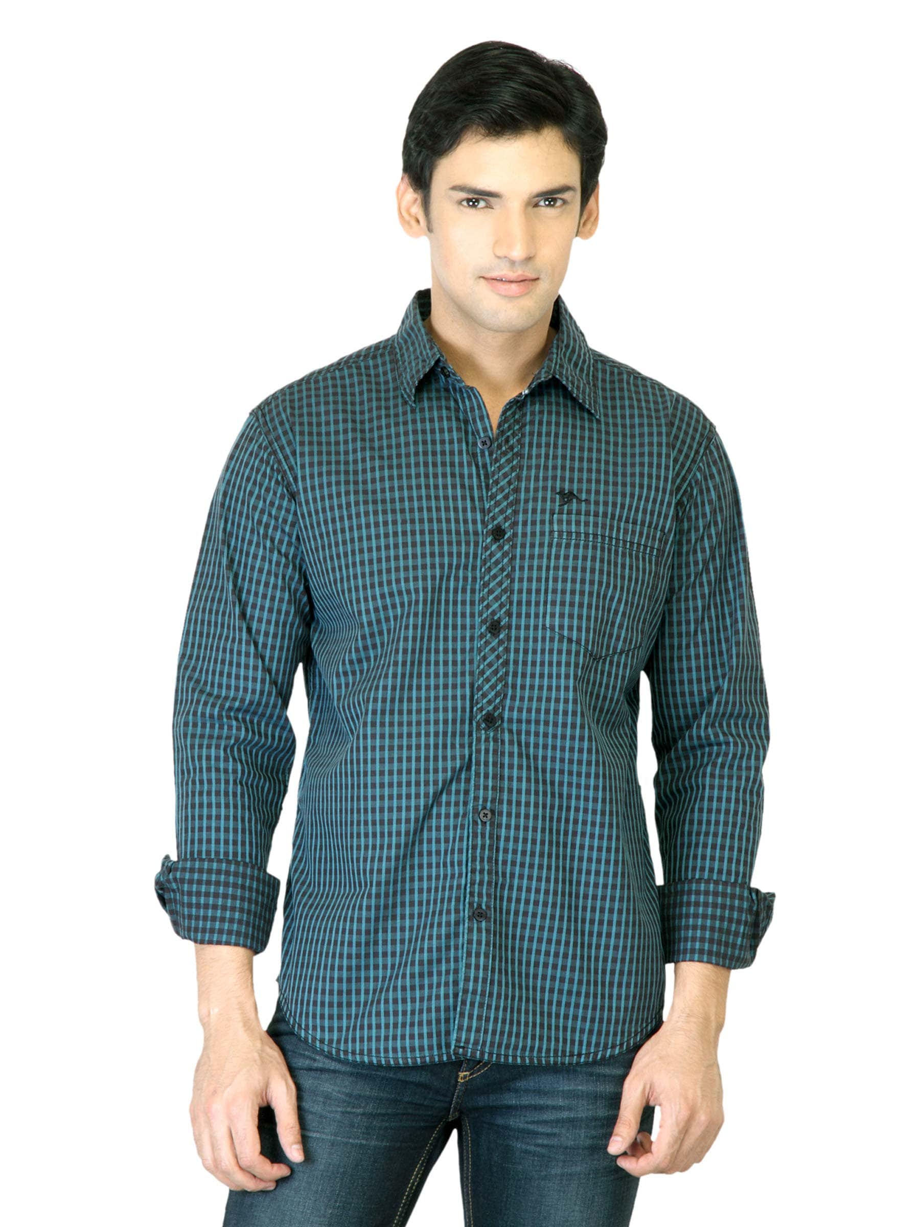 Highlander Men Blue Check Shirt