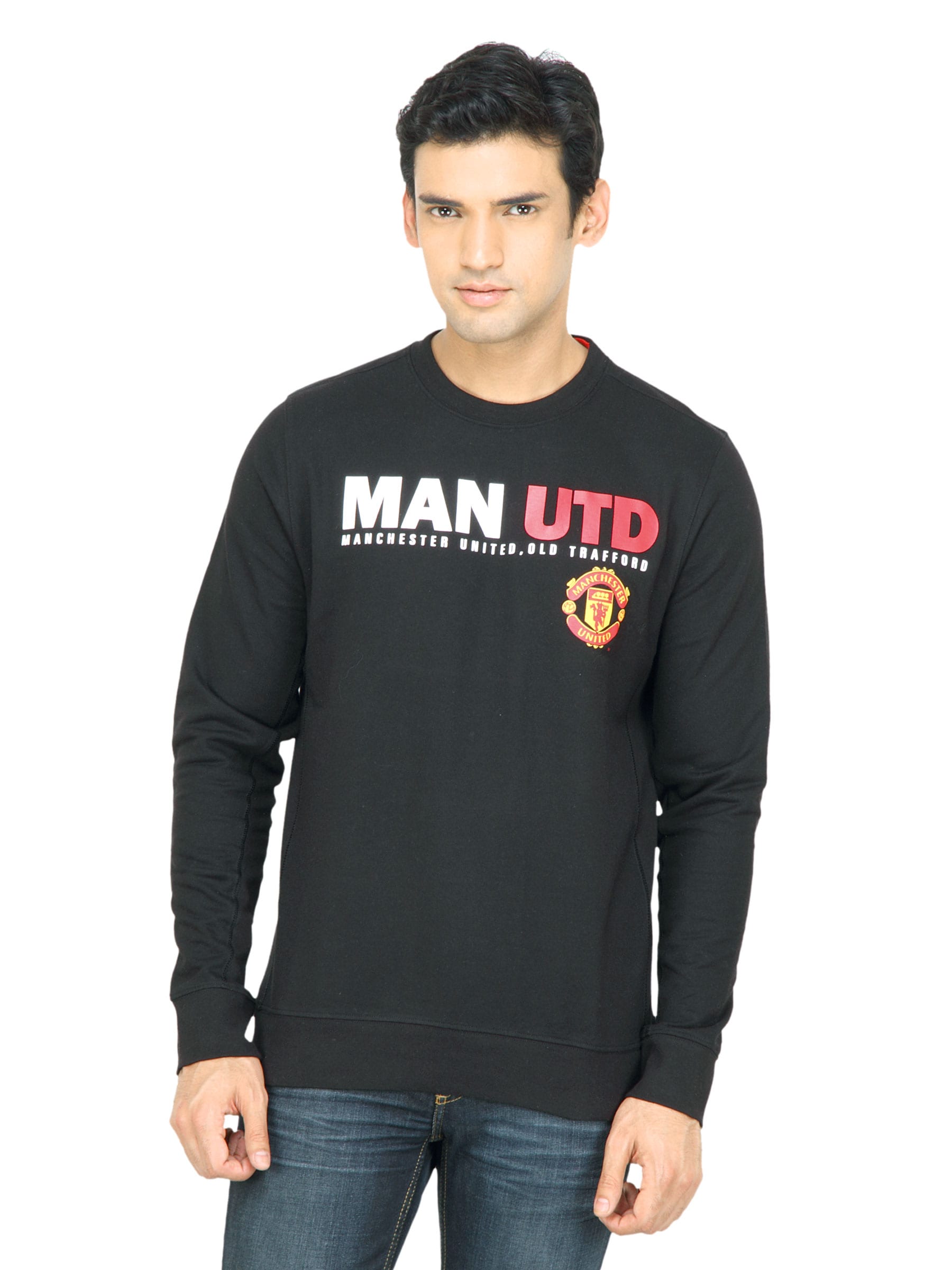 Manchester United Men Printed Black Sweatshirt
