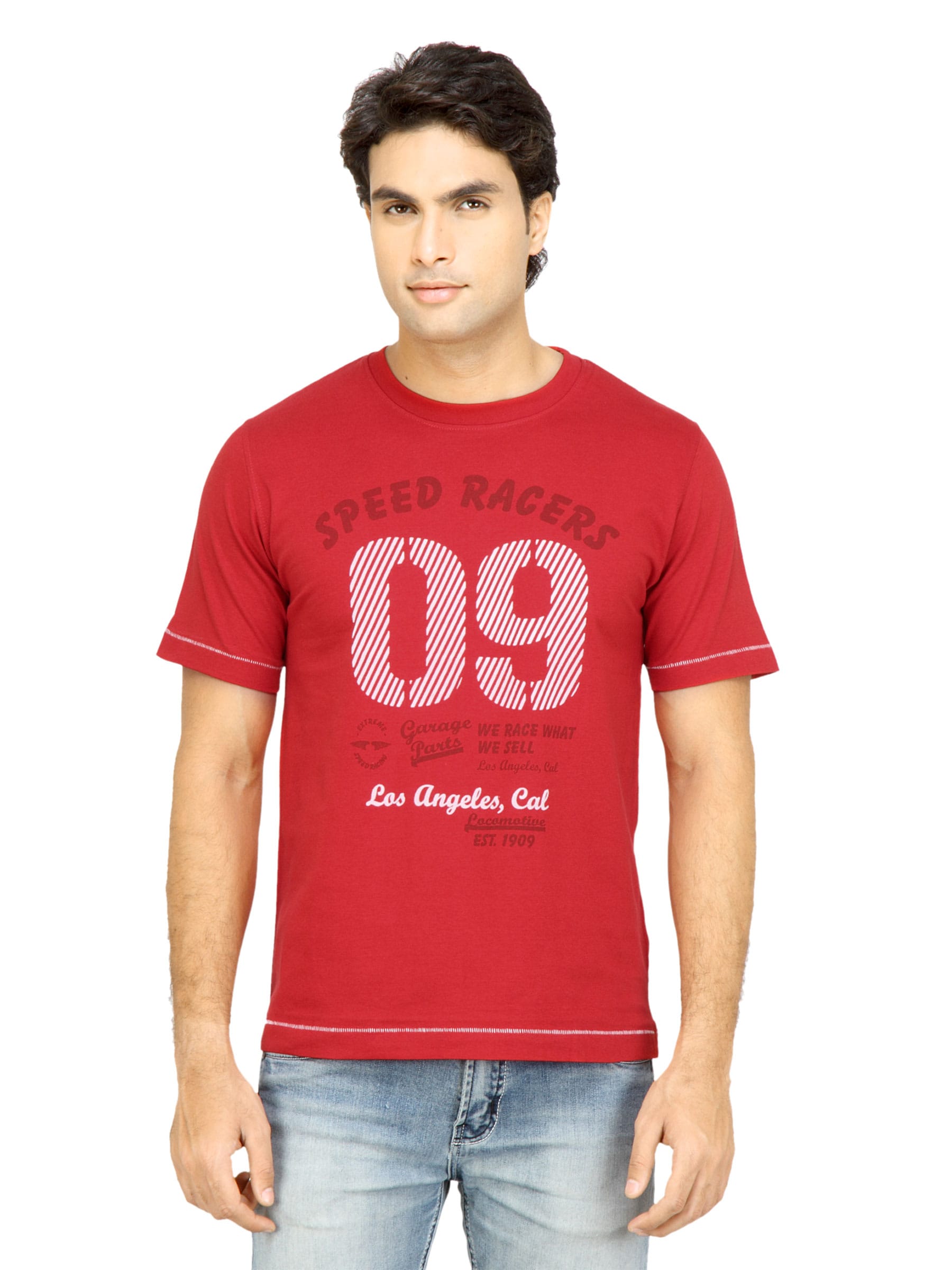 Locomotive Men Printed Red T-shirt