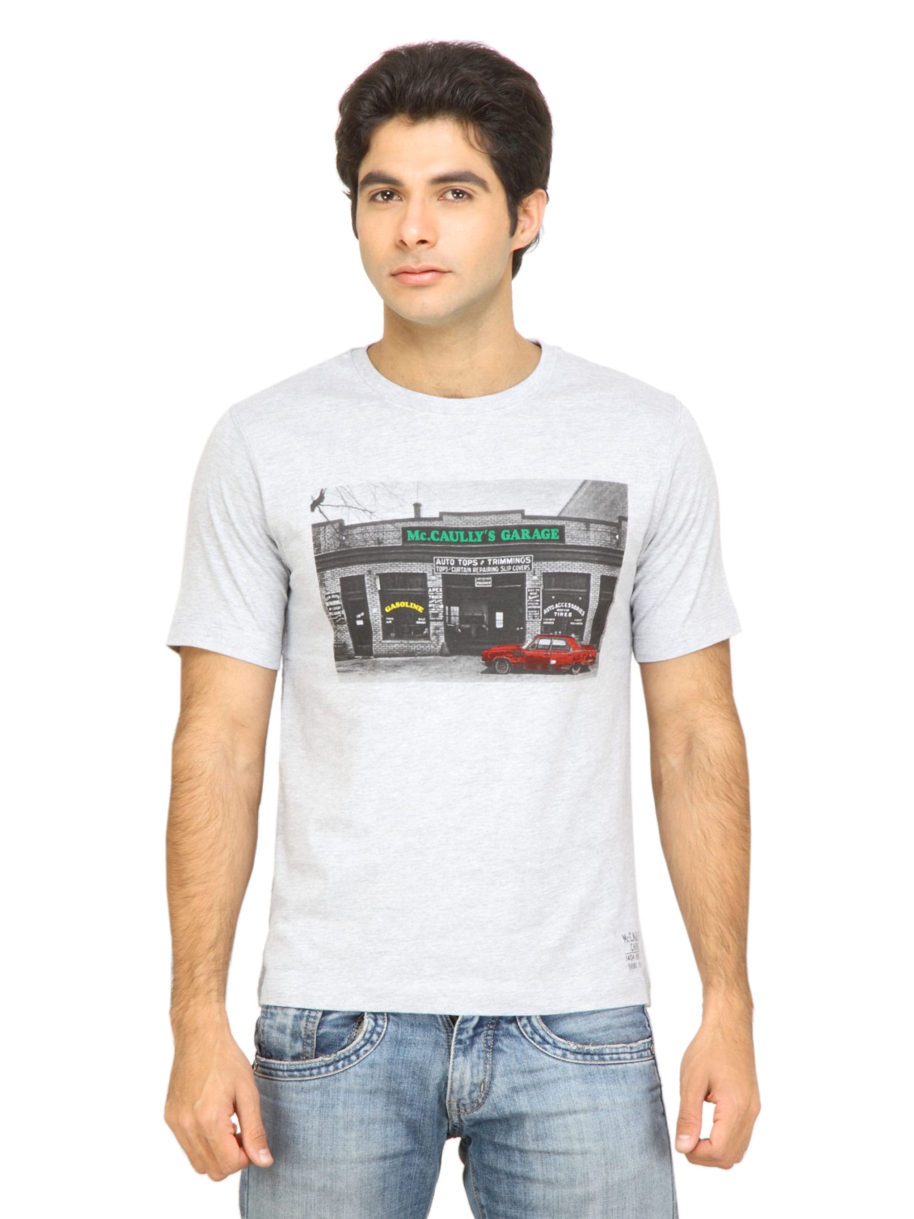 Locomotive Men Printed Grey T-shirt