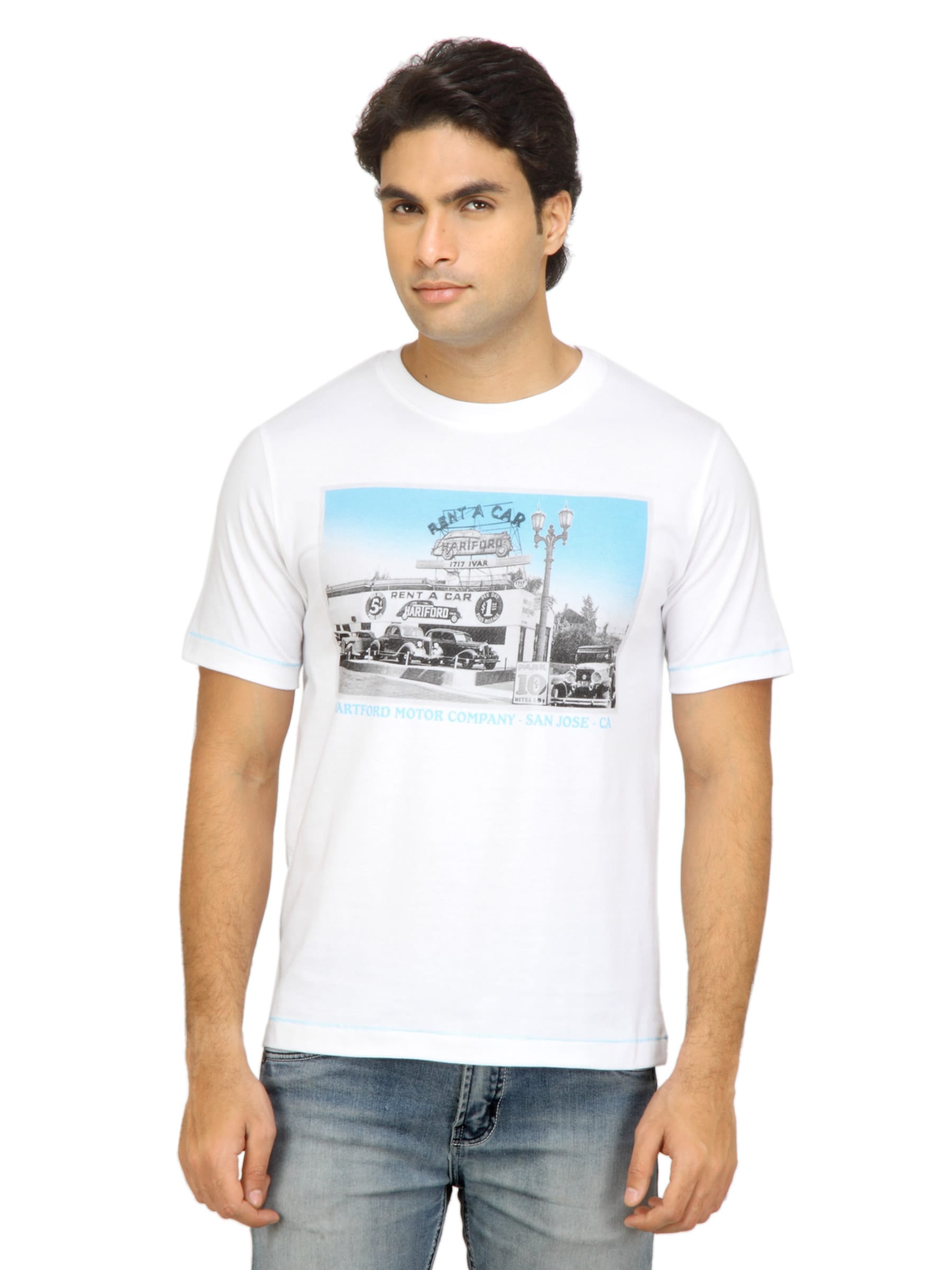 Locomotive Men Printed White T-shirt