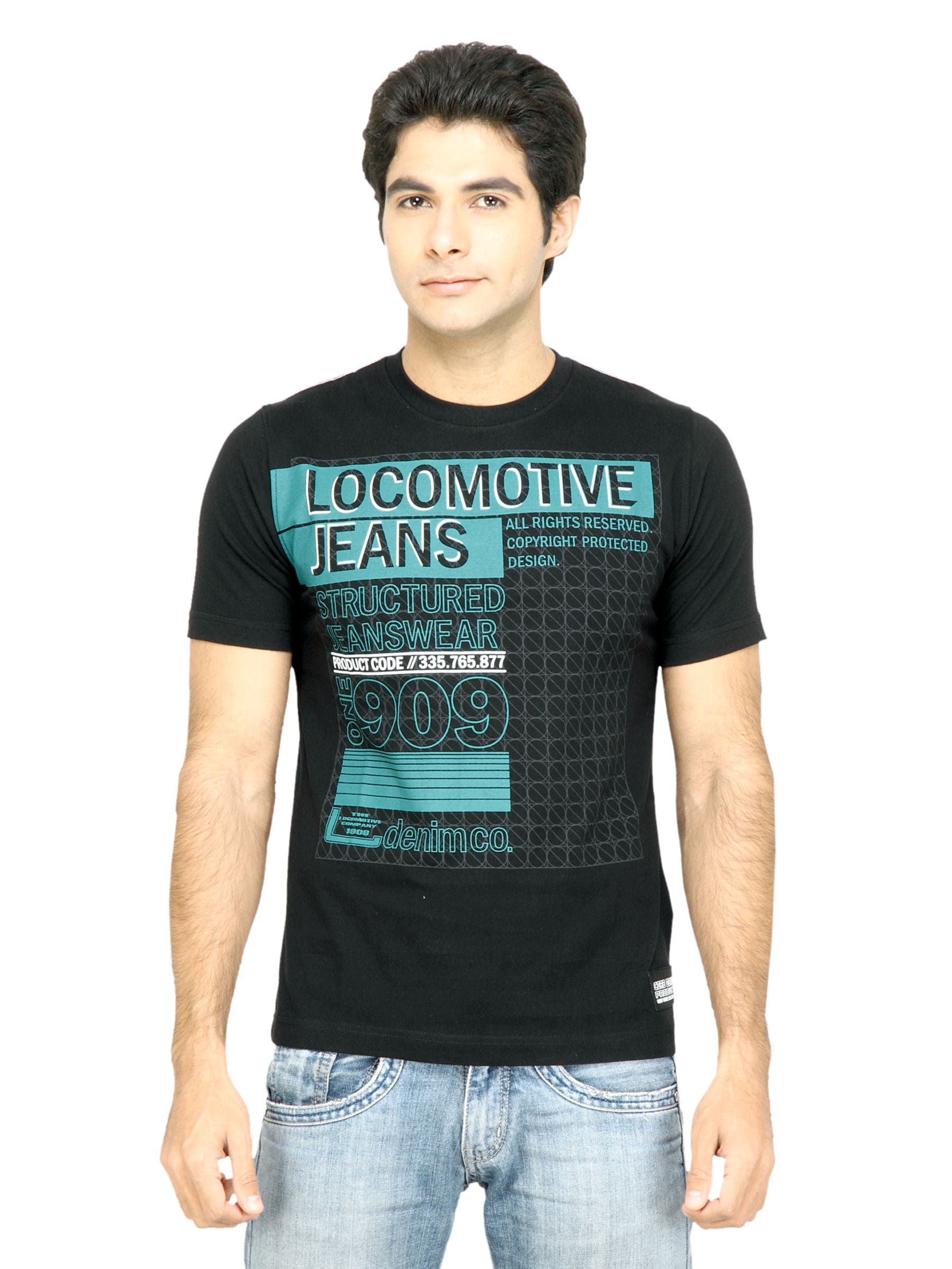 Locomotive Men Printed Black T-shirt