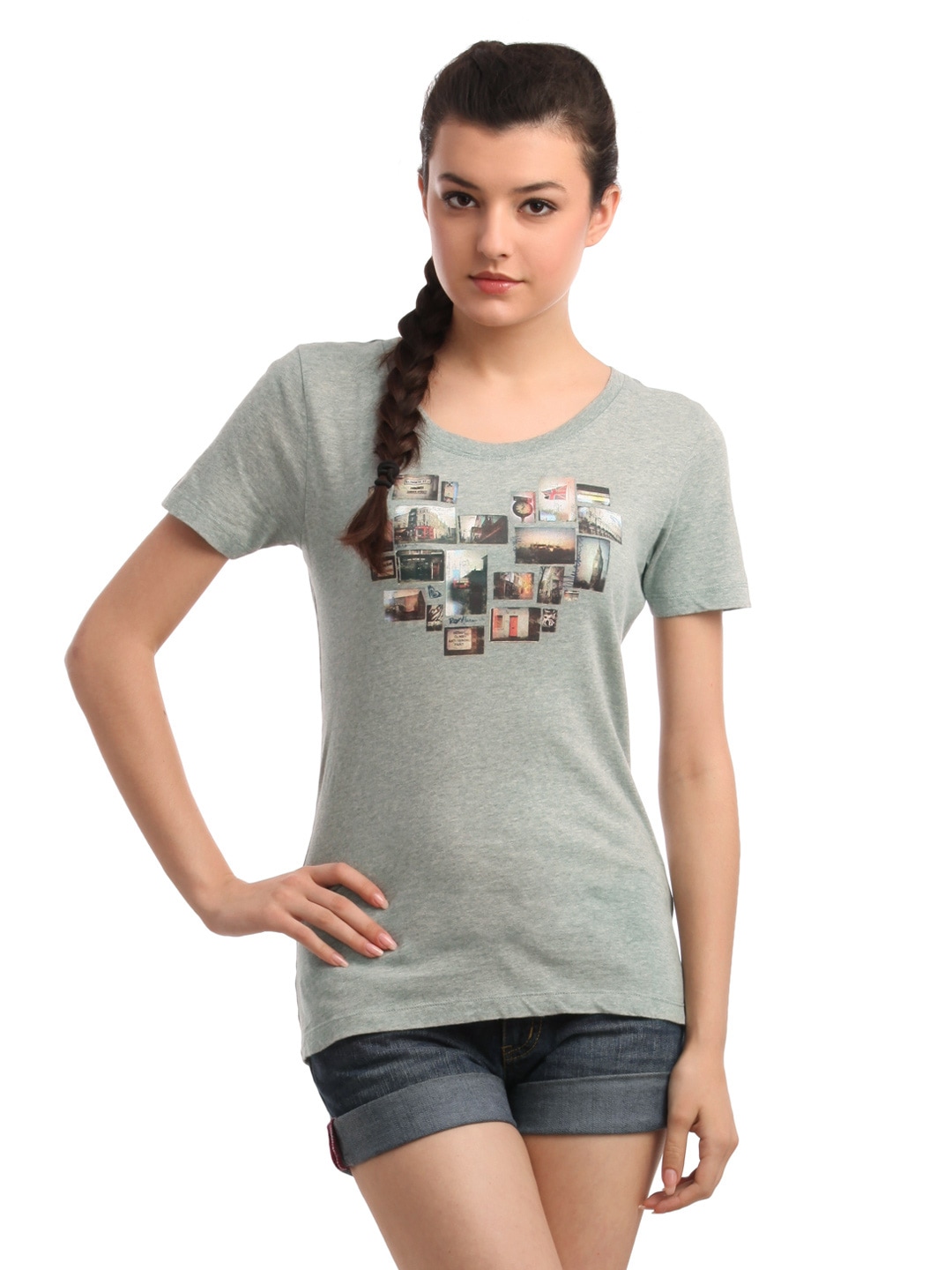 Roxy Women Grey T-shirt