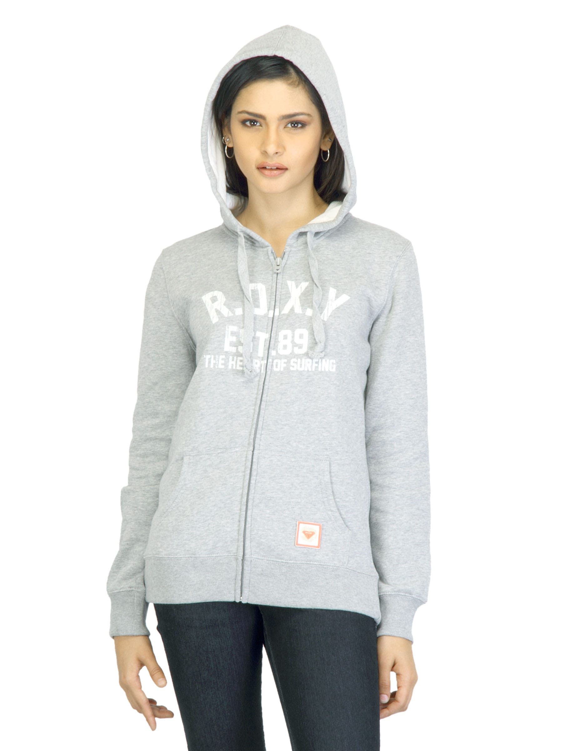 Roxy Women Grey Printed Sweatshirt