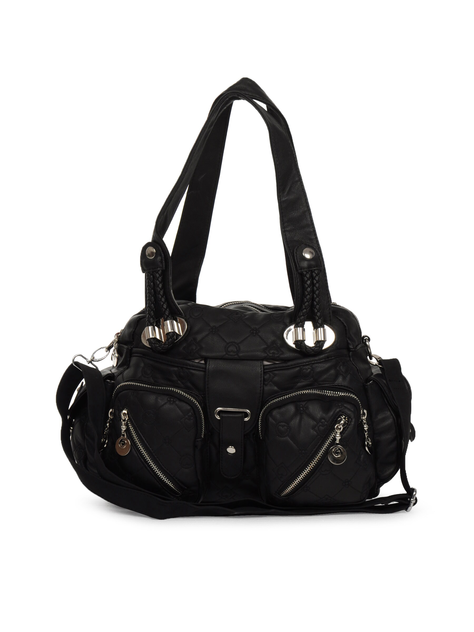 Kiara Women Front Pocket Black Handbag