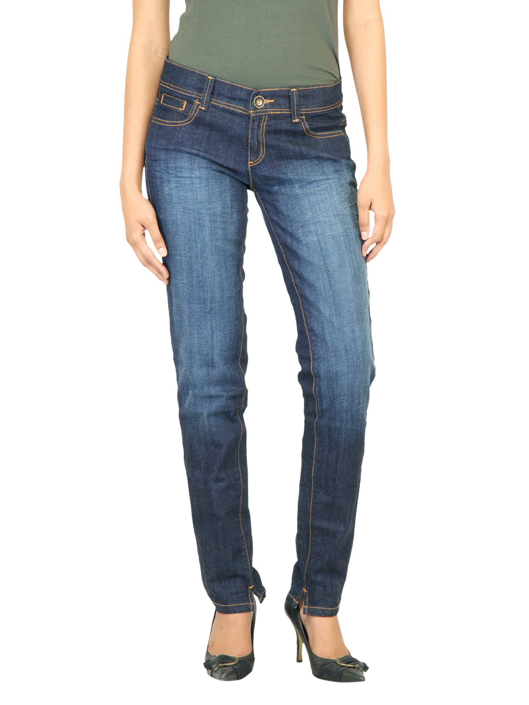 United Colors of Benetton Women Washed Blue Jeans