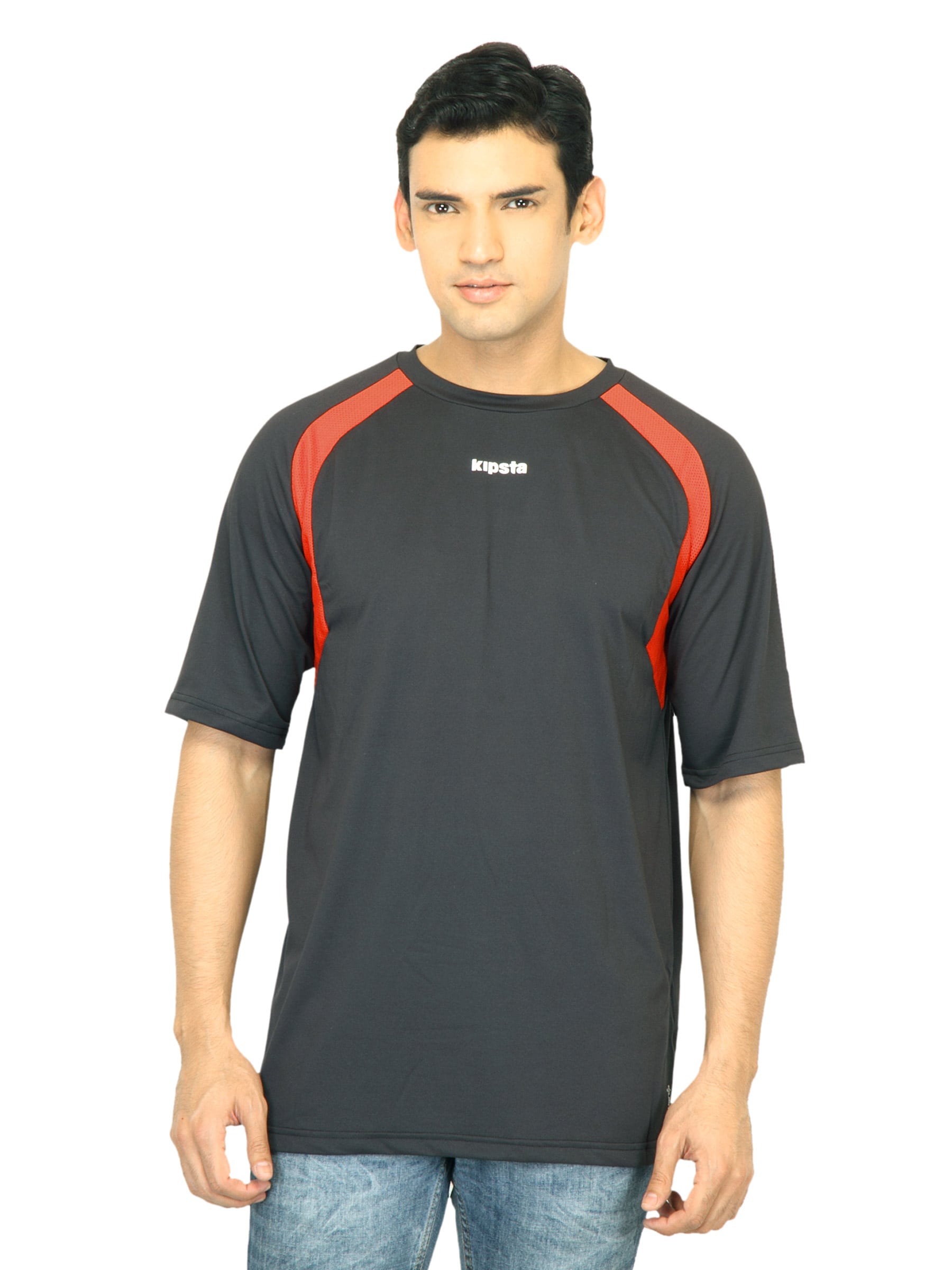 Kipsta Men Solid Black Jerseys