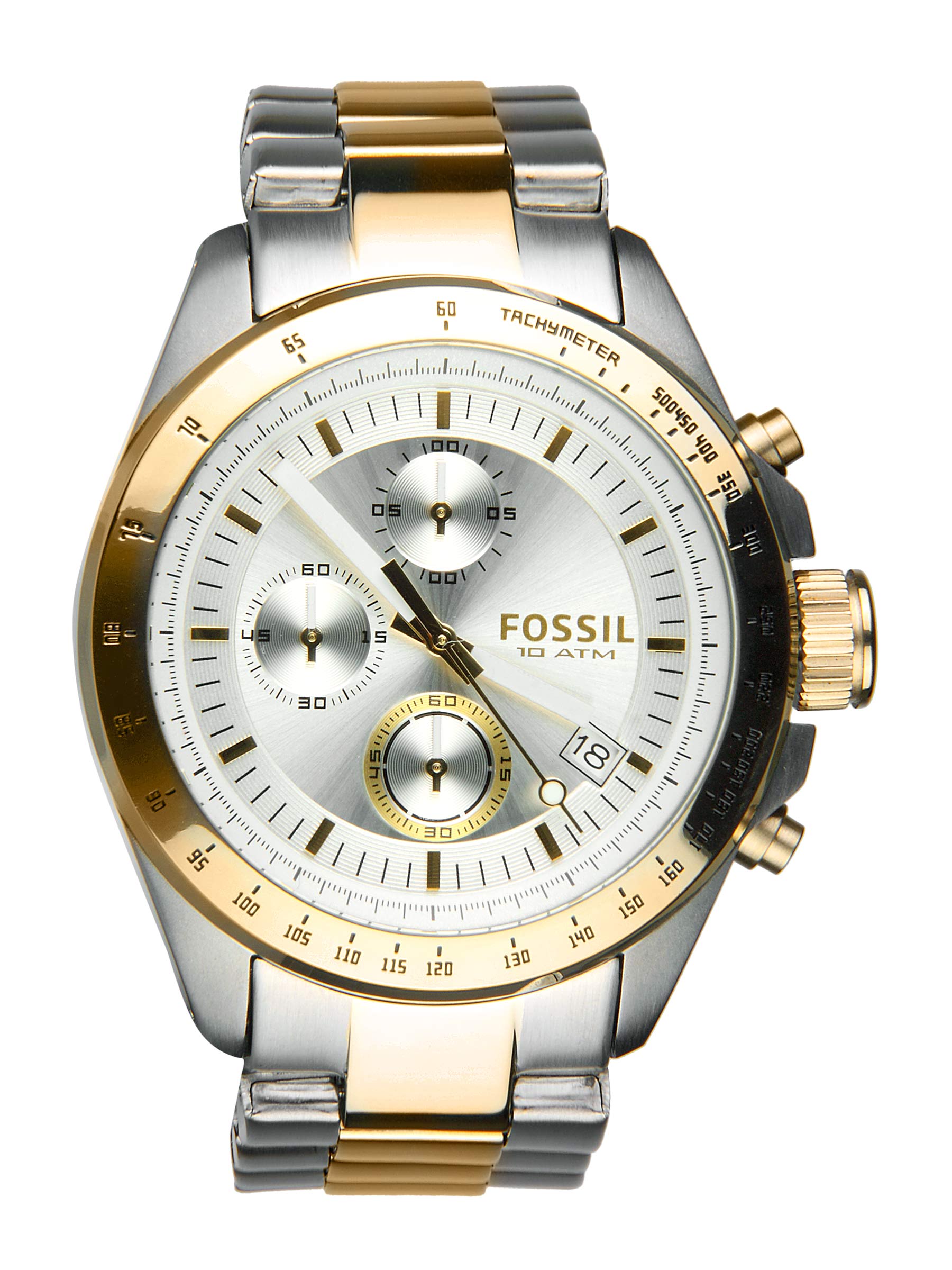 Fossil Men Steel-Toned Dial Chronograph Watch CH2790
