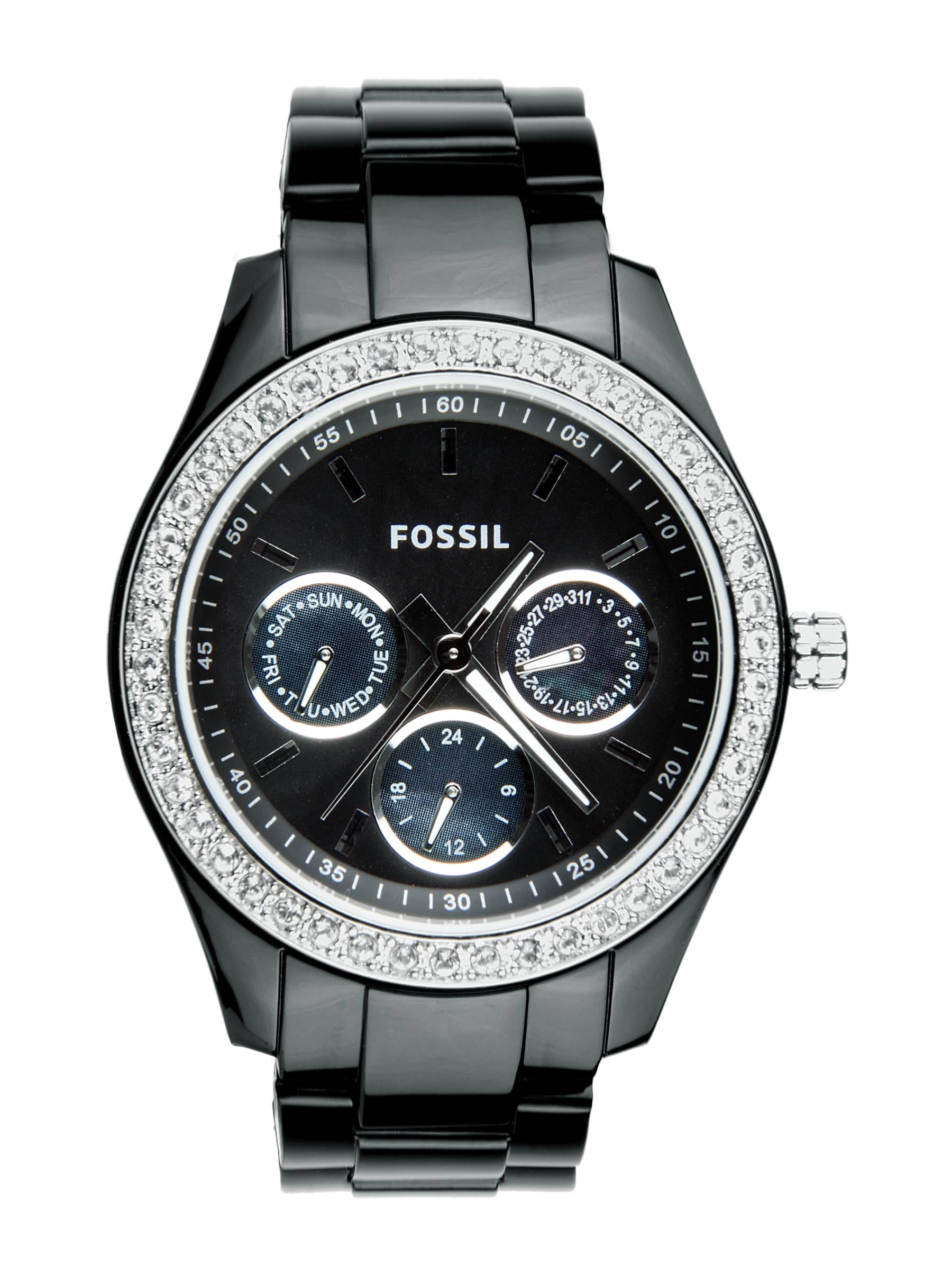 Fossil Men Black Dial Chronograph Watch ES2157