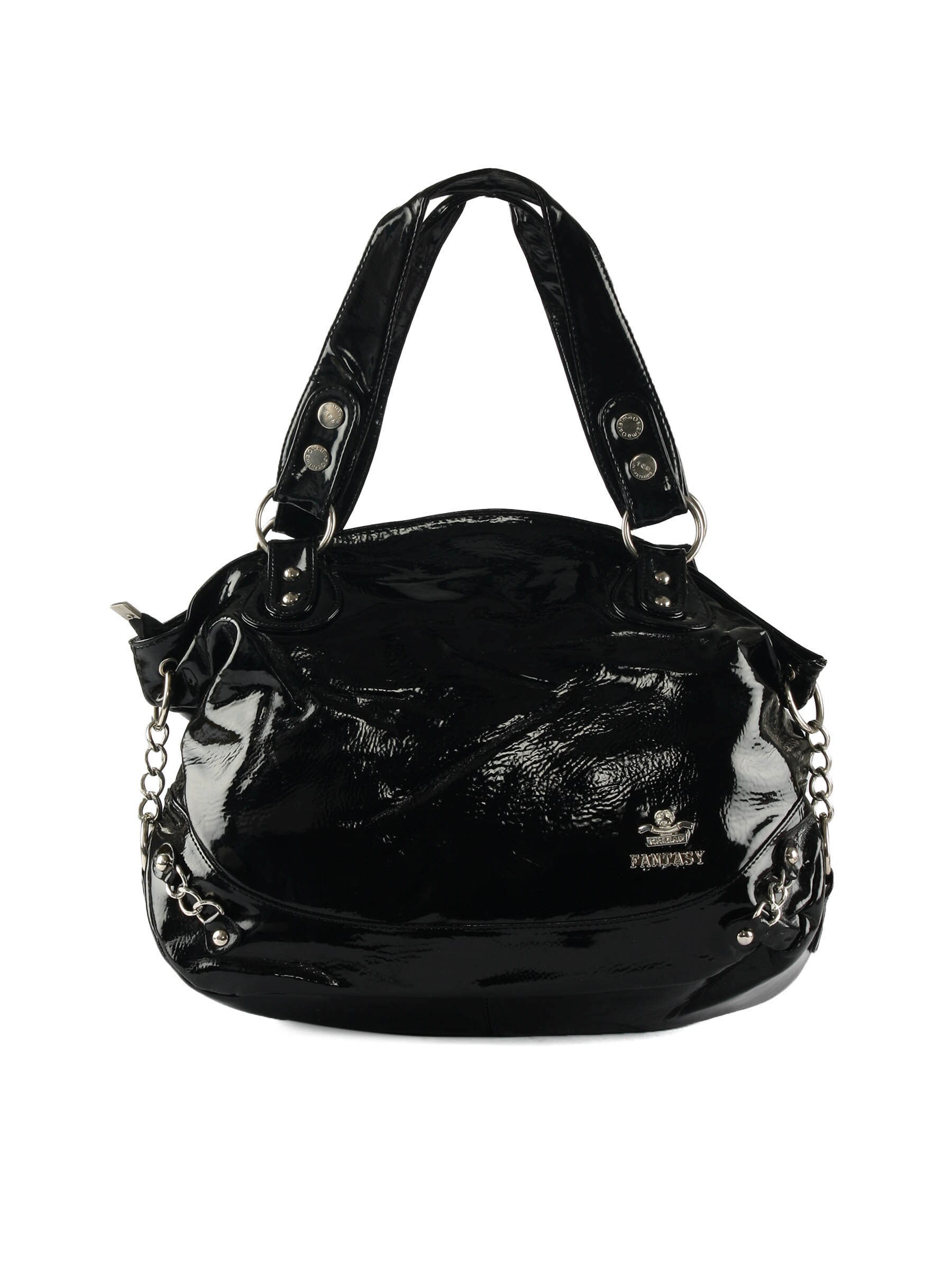 Kiara Women Glossy Black Handbag