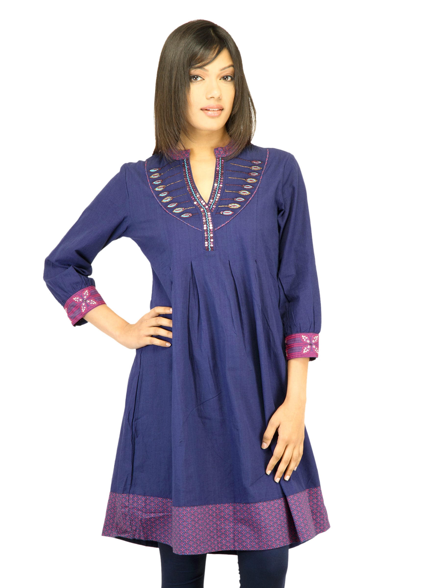 BIBA Women sequin Purple Kurta