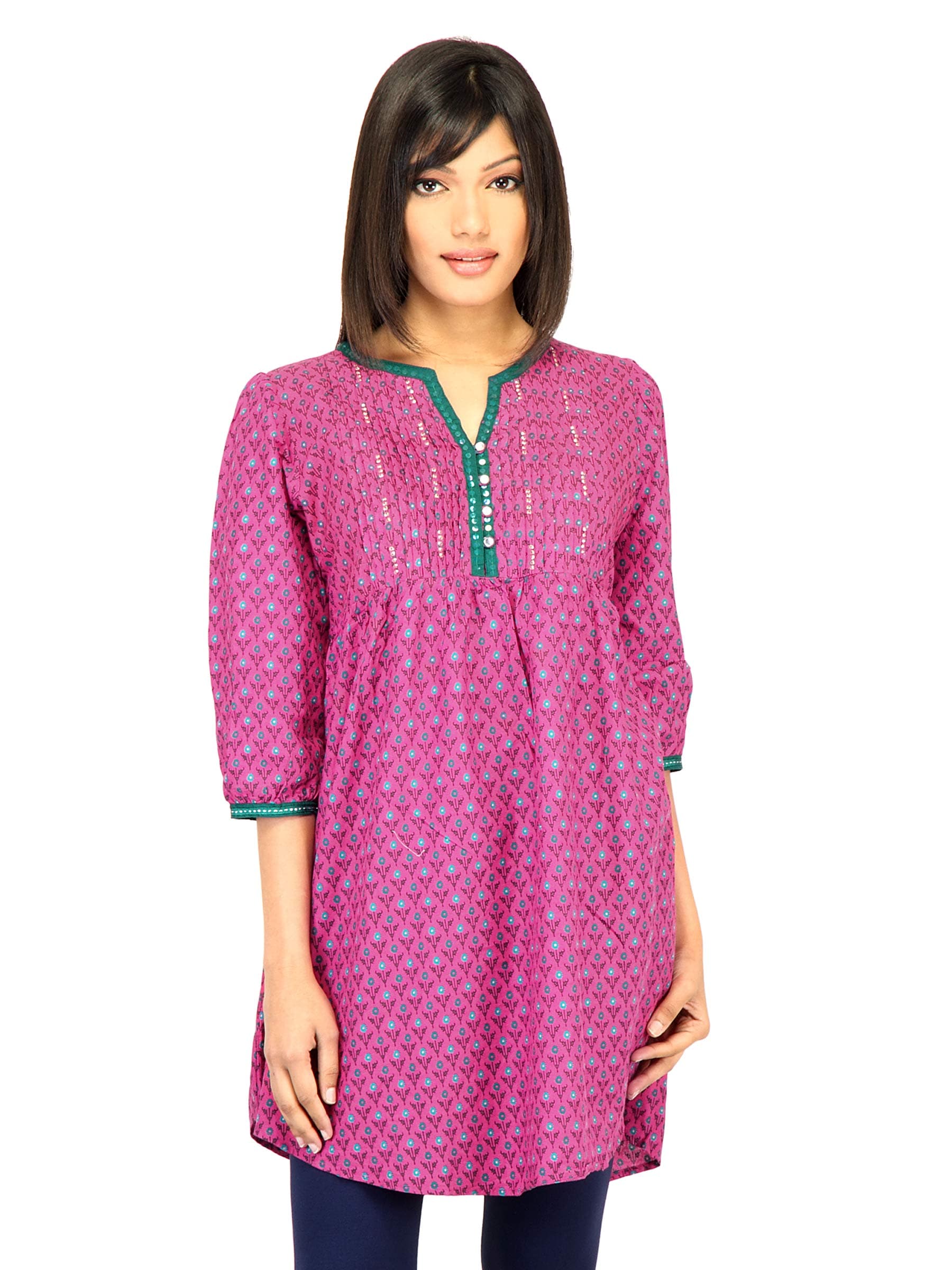 BIBA Women Printed Pink Kurta