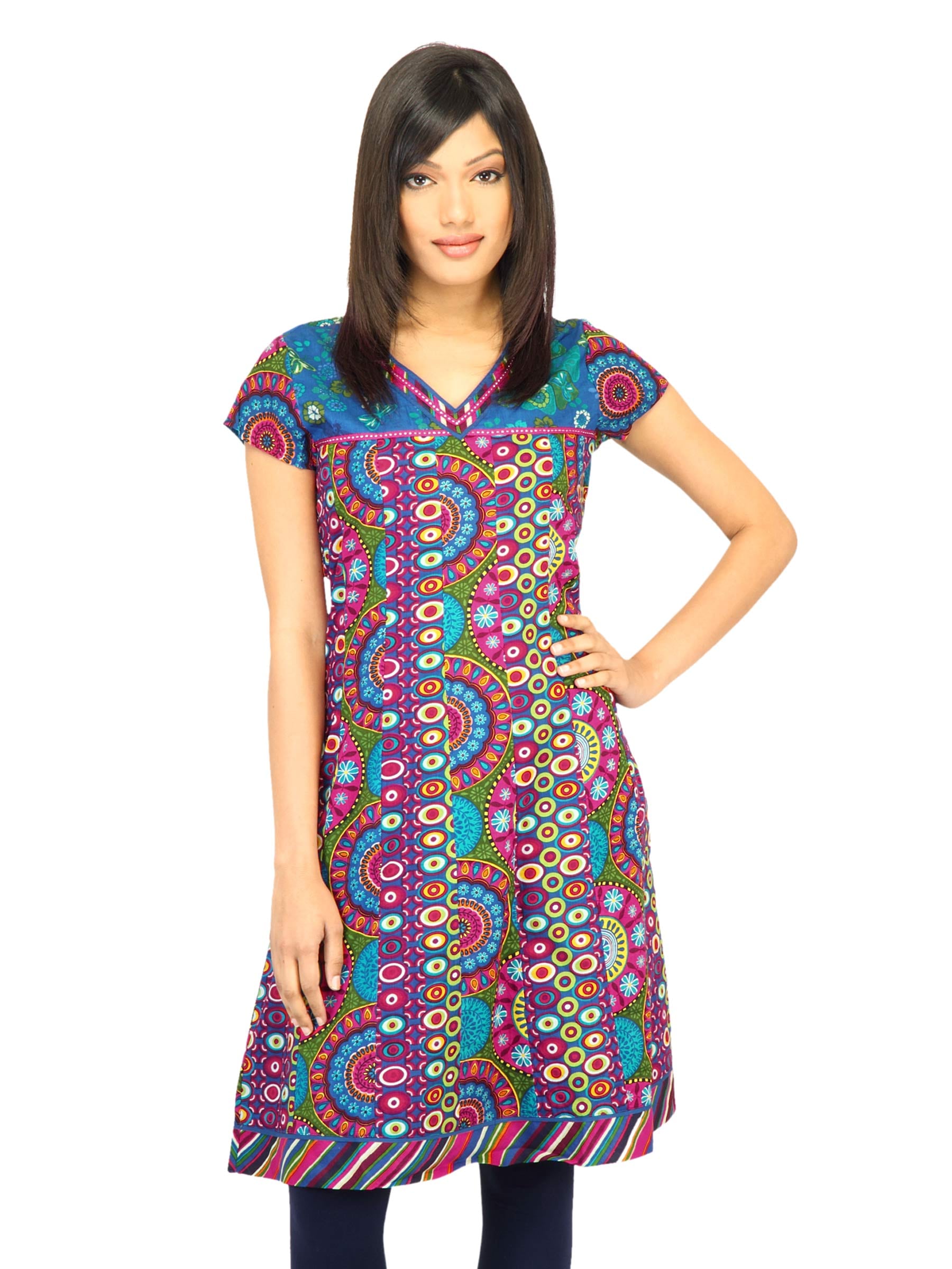 BIBA Women Printed Blue Kurta