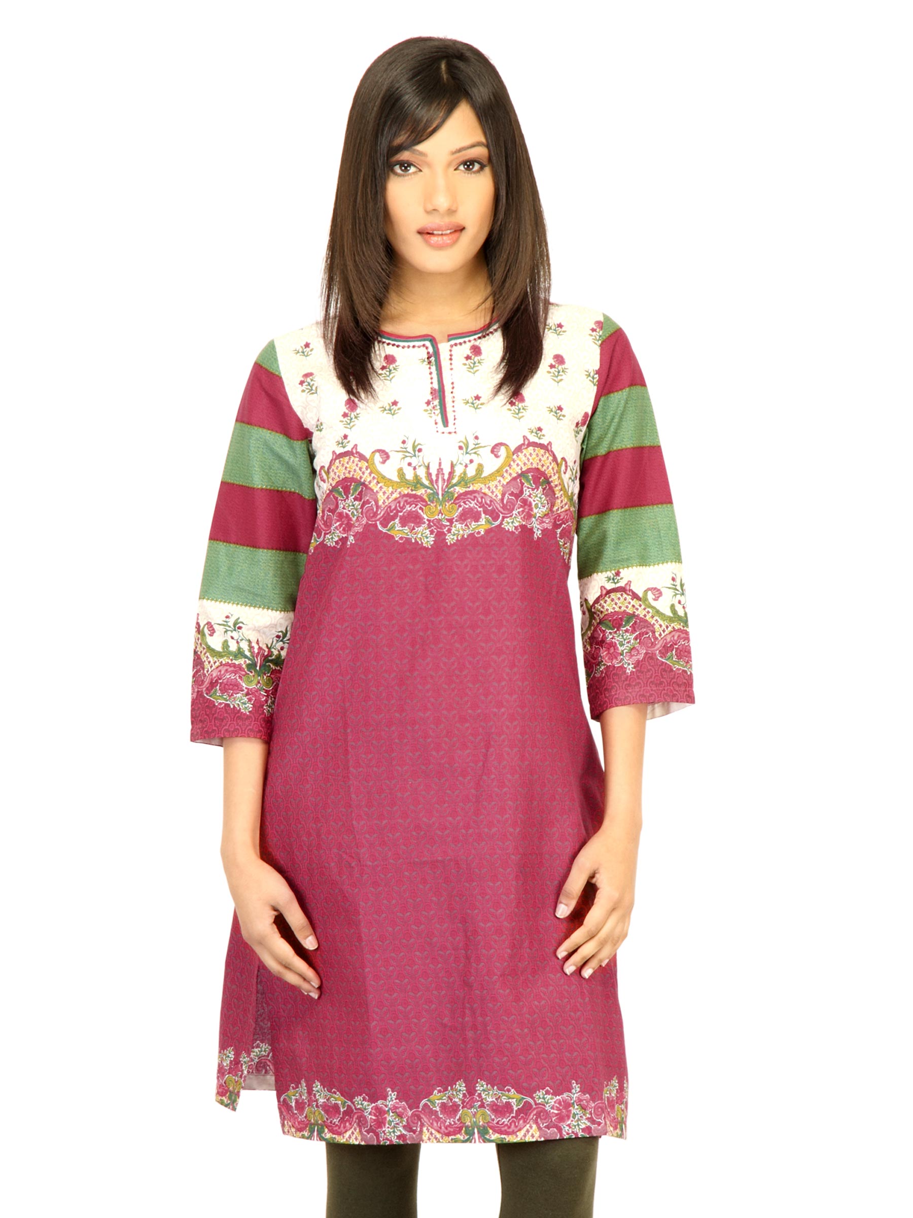 BIBA Women Printed Red Kurta