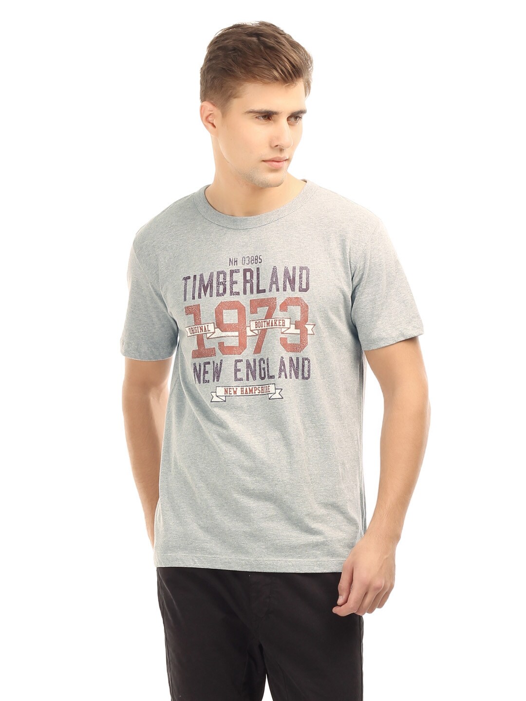 Timberland Men Grey Printed T-Shirt