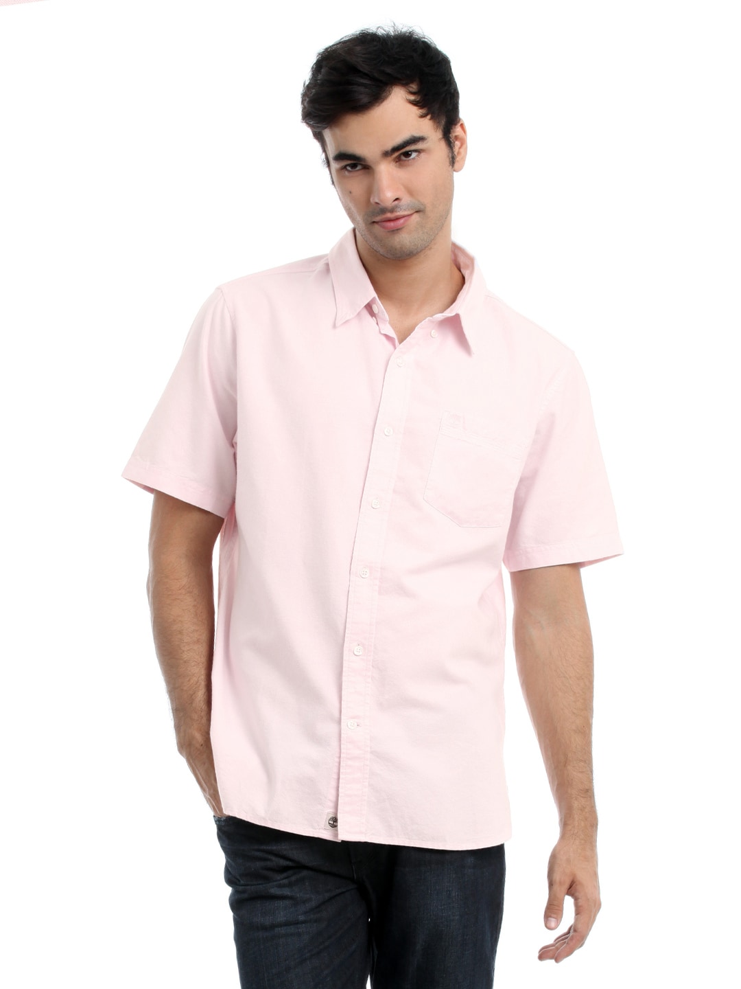 Timberland Men Pink Shirt