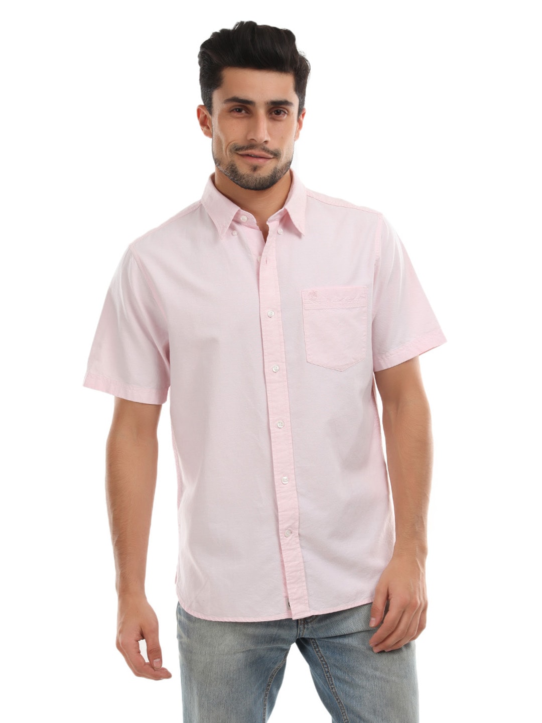 Timberland Men Pink Shirt