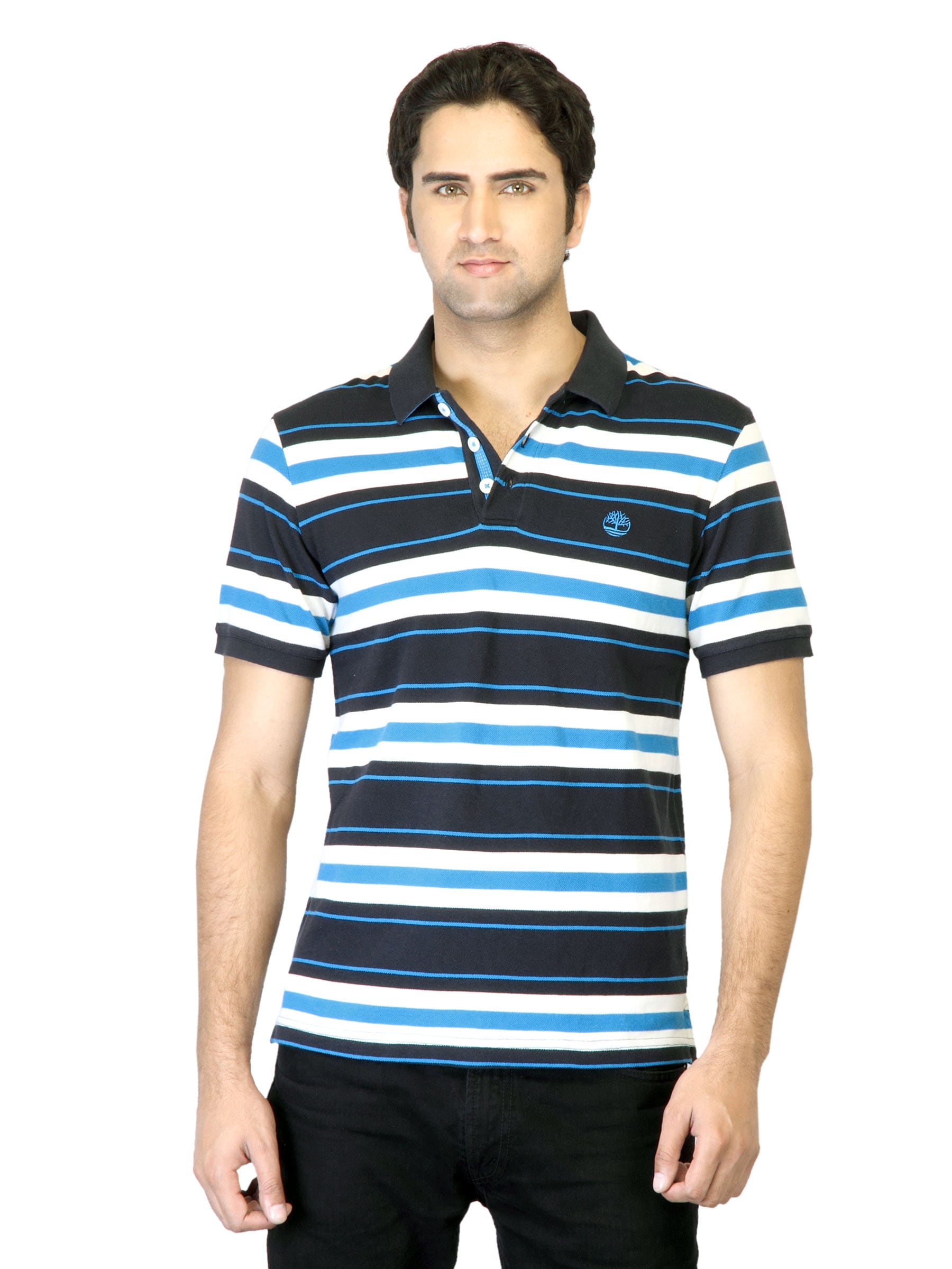 Timberland Men Navy Blue Striped T-Shirt