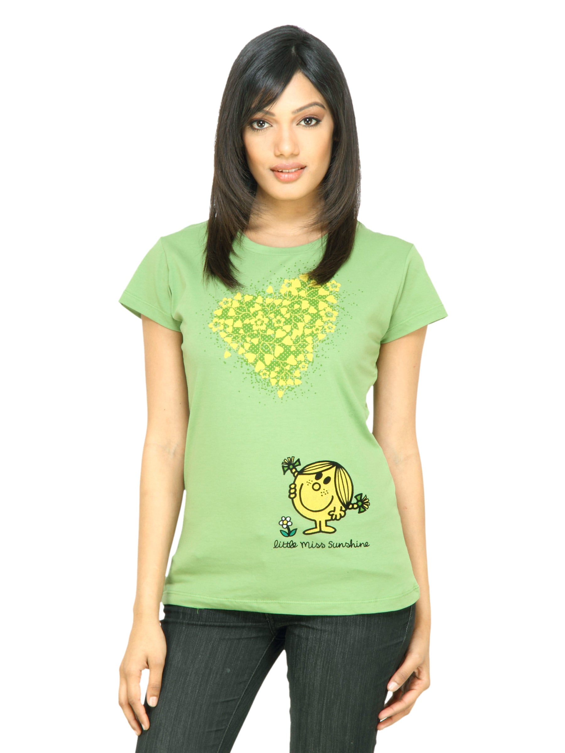 Little Miss Women Sunshine Green T-shirt