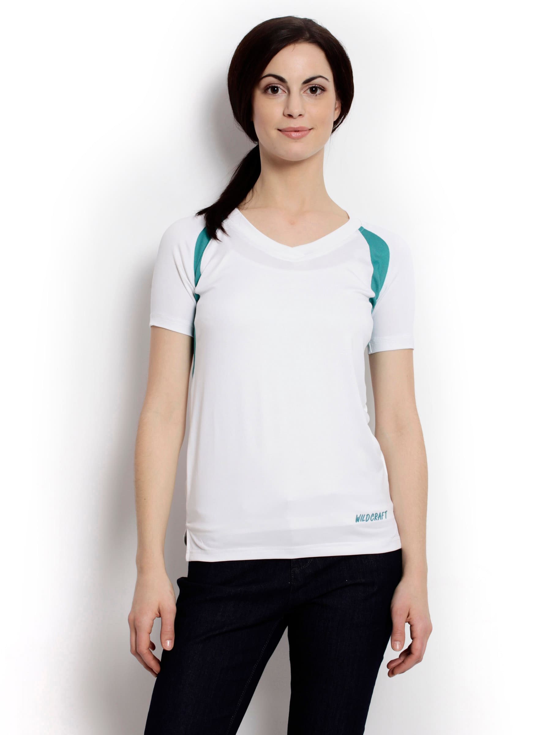 Wildcraft Women Solid White Tshirt