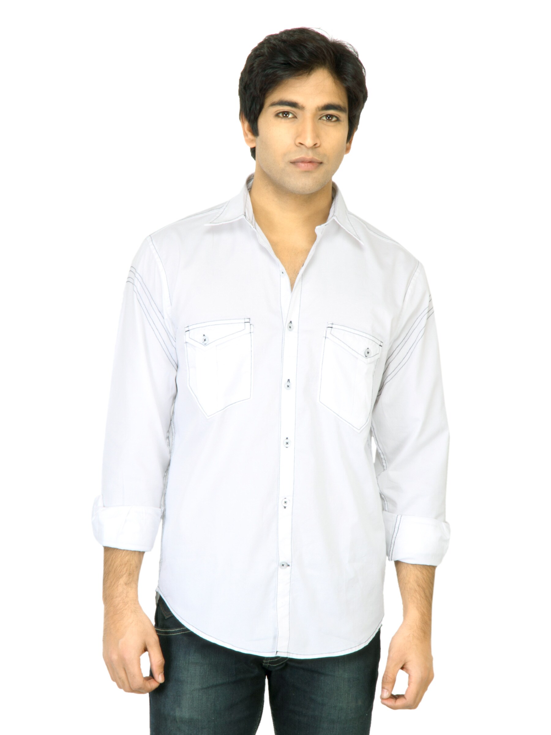 John Players Men Solid White Shirt