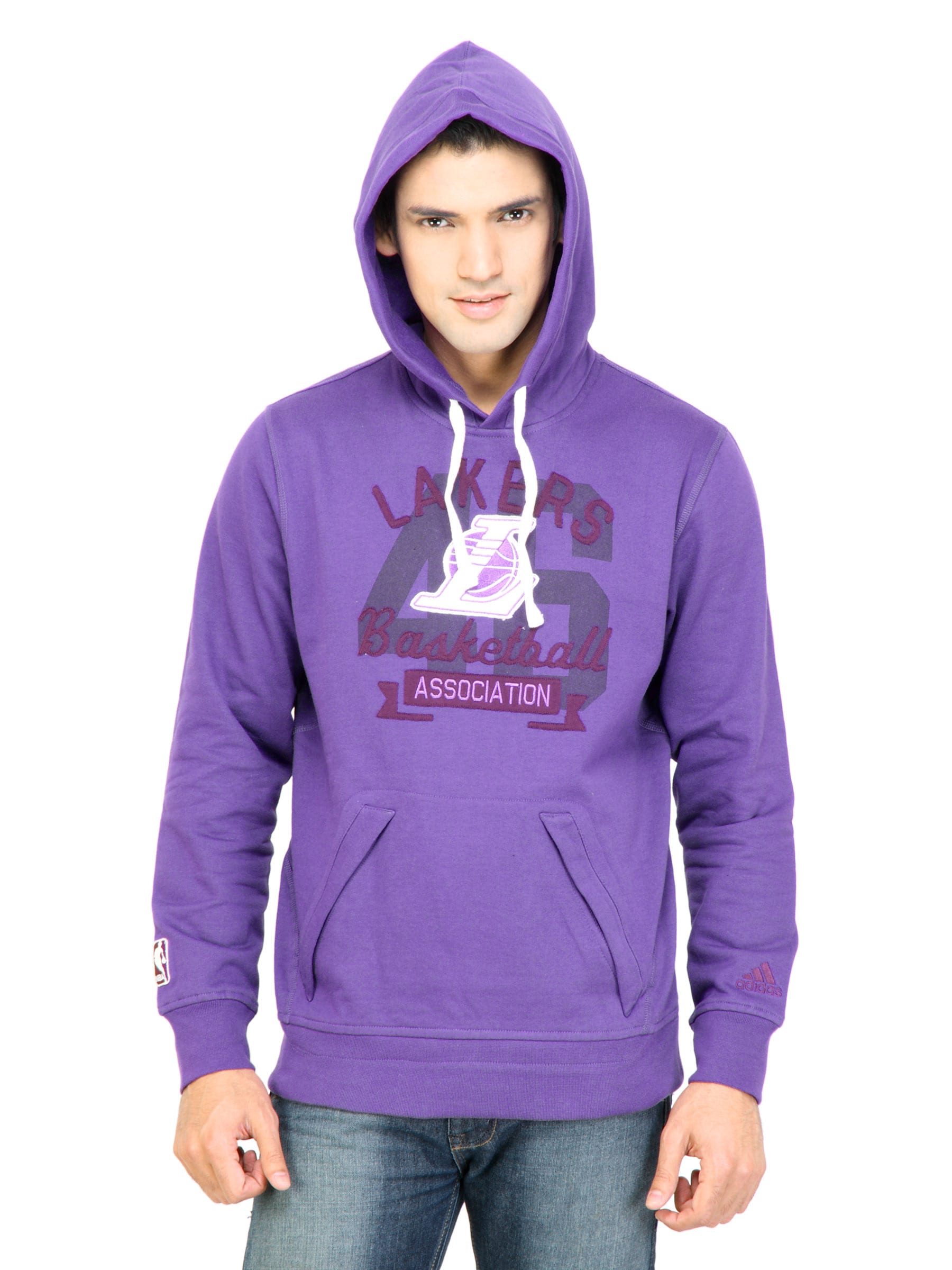 ADIDAS Men Hooded  Purple SweatShirt