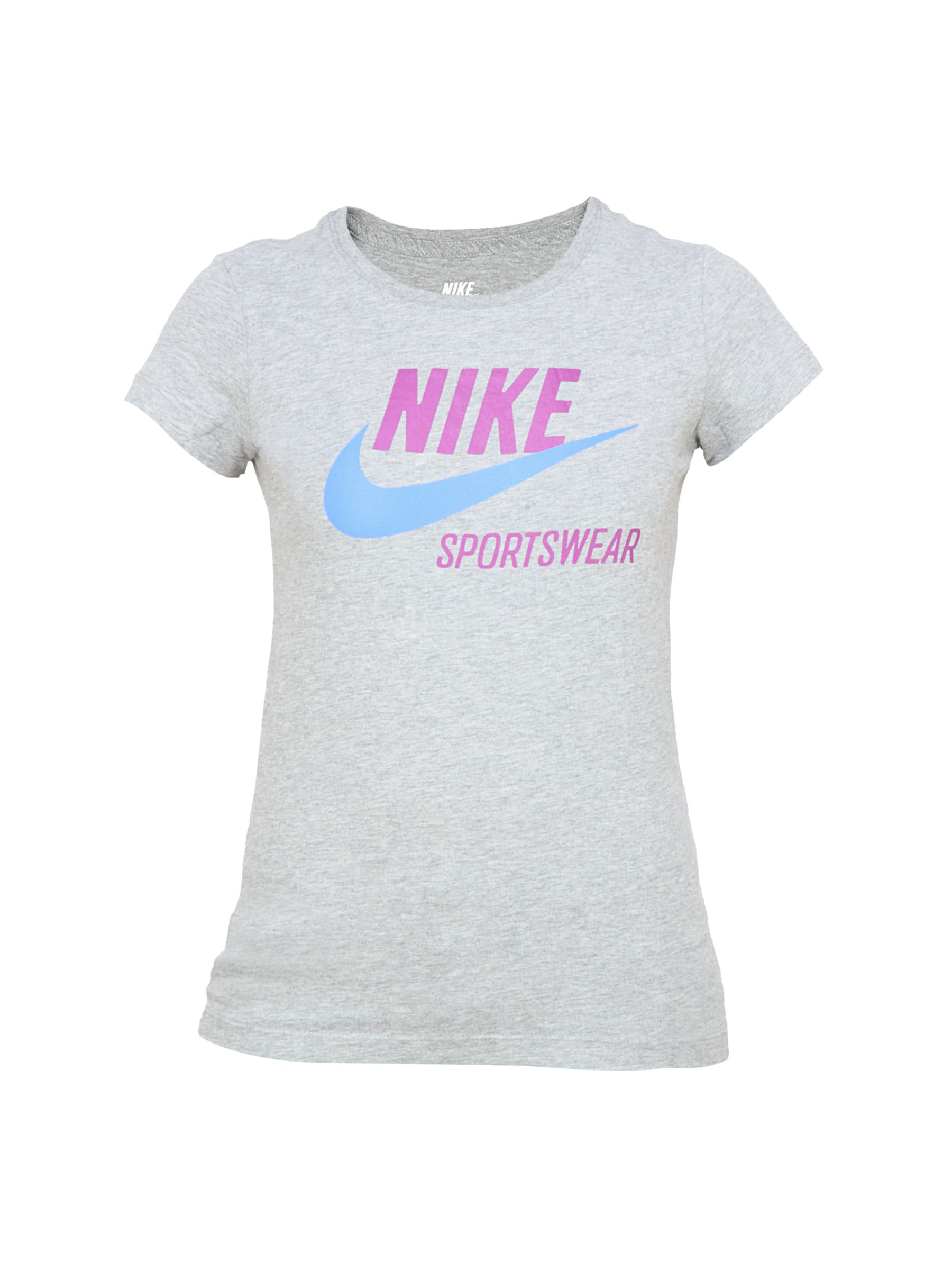 Nike Women Printed Grey T-shirt