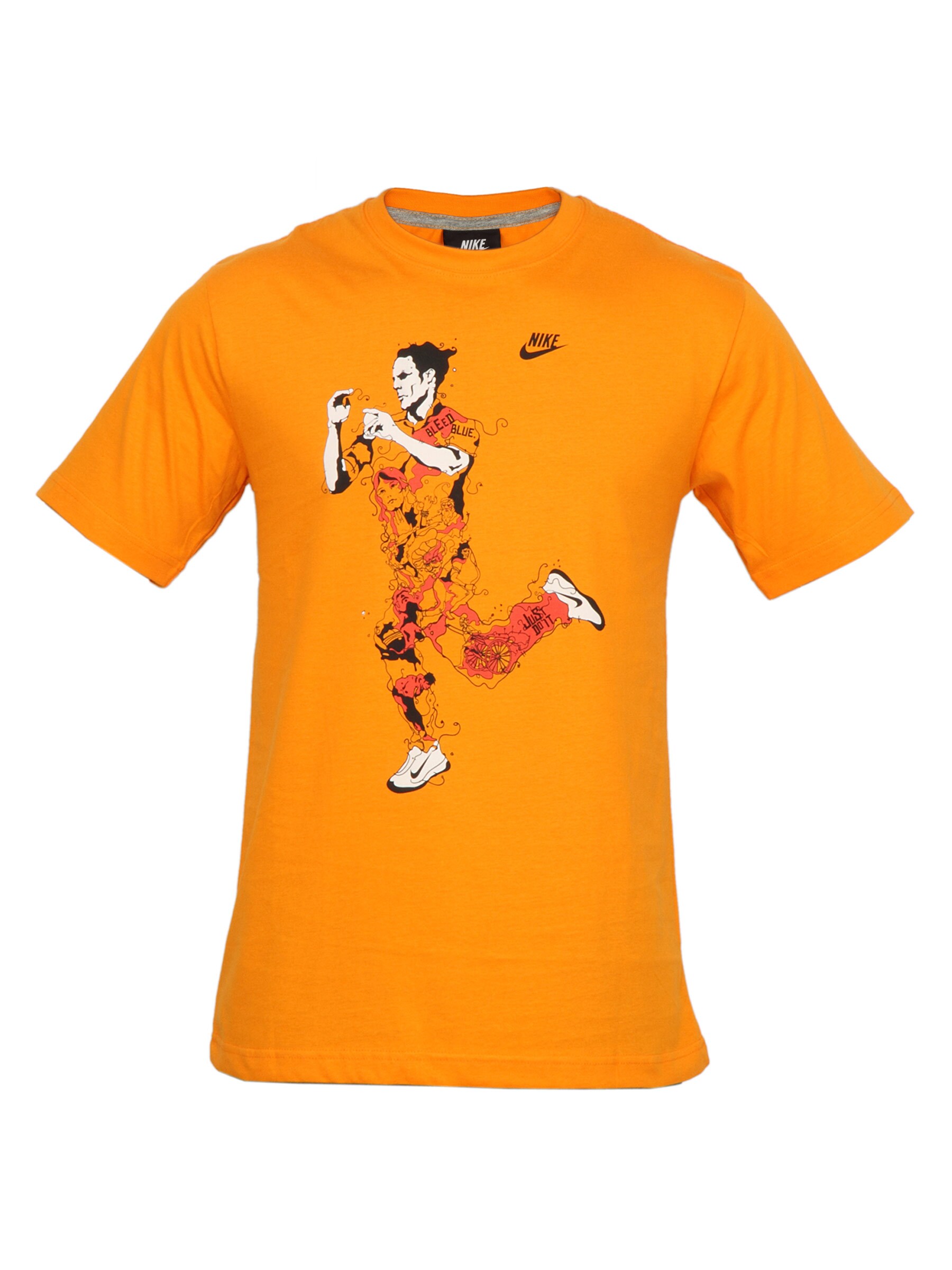 Nike Men Printed Orange T-shirt