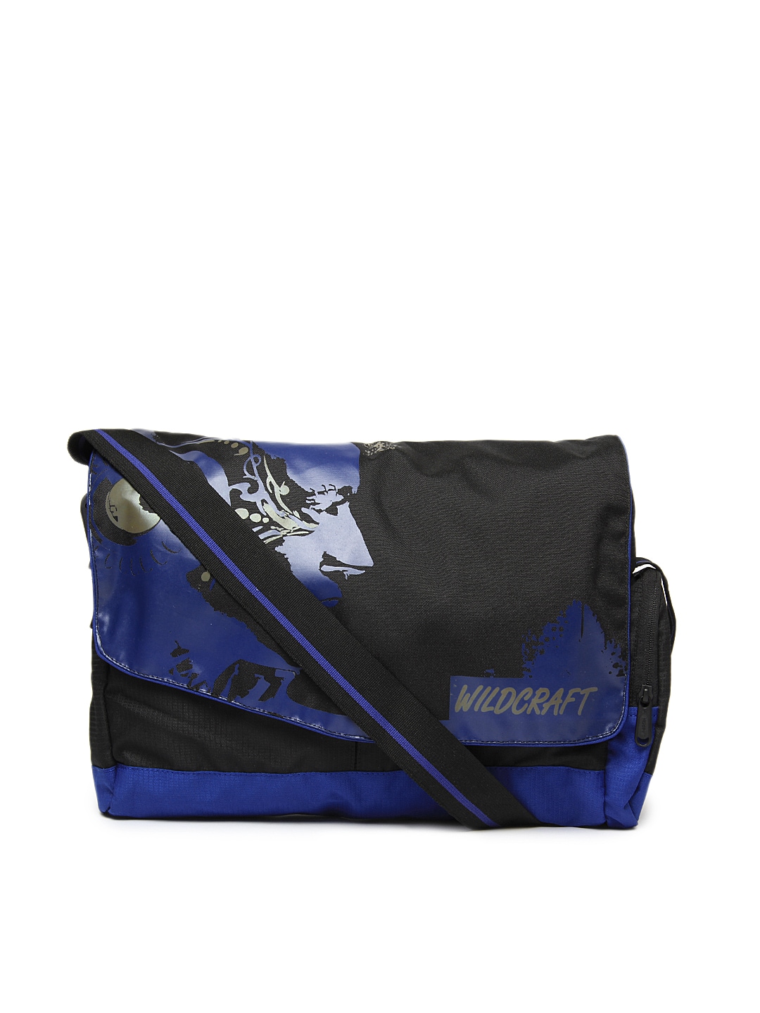 Wildcraft Unisex Gear for Life Black & Blue Printed Messenger Bag